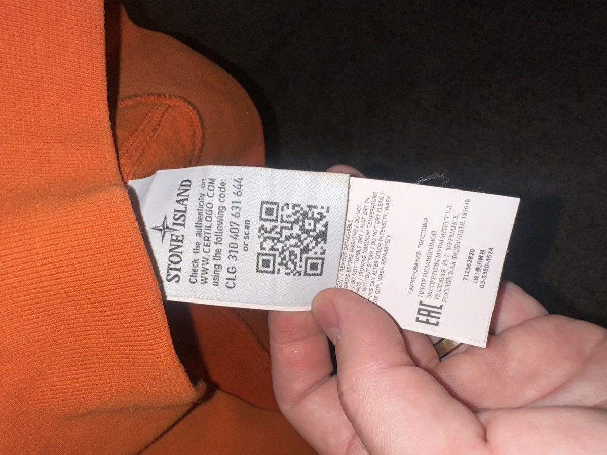 Stone Island Stone Island Orange Hoodie Size US L / EU 52-54 / 3 - 5 Thumbnail