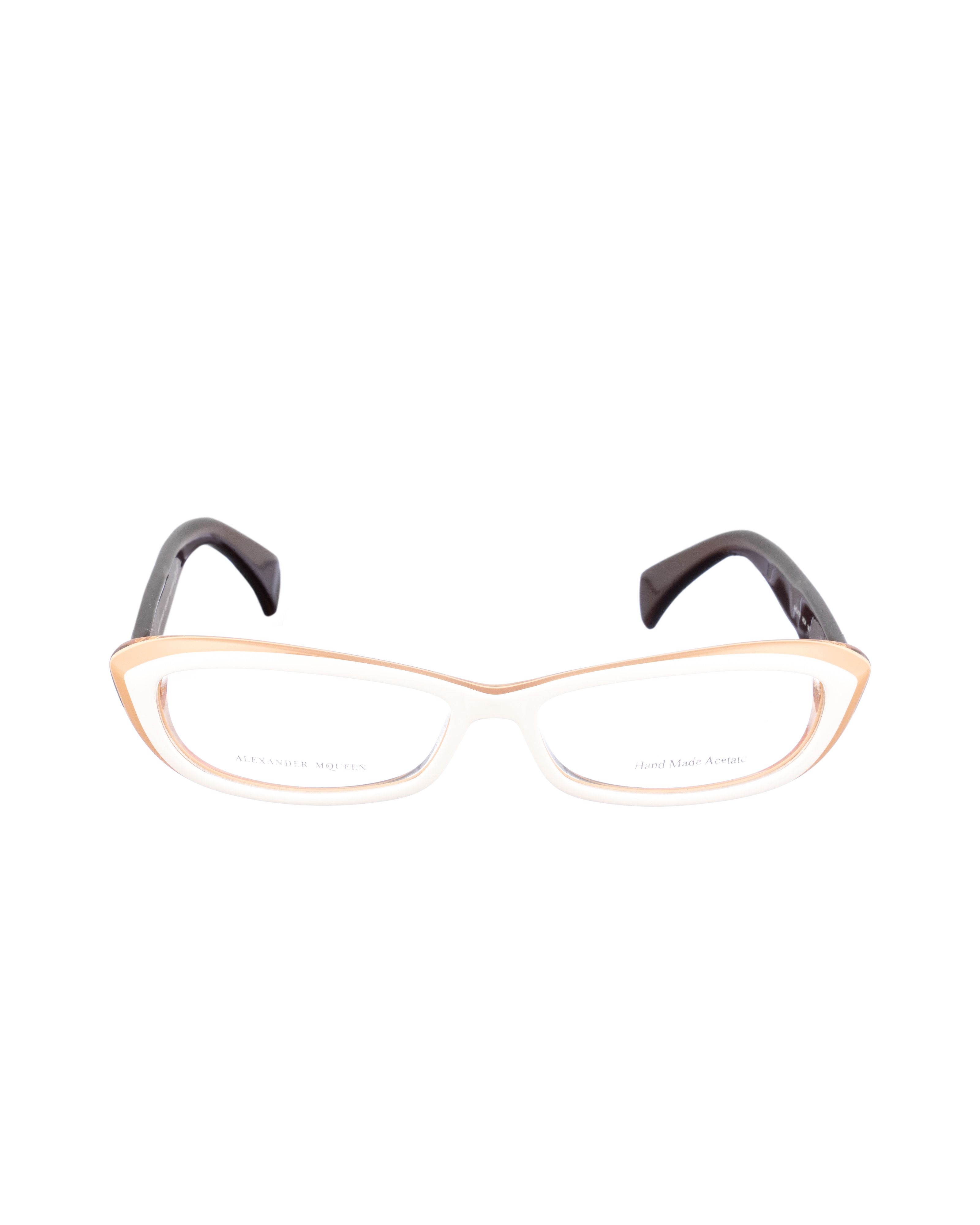 Alexander McQueen × Vintage Alexander McQueen 90s Double Beige Cat-Eye Glasses Size ONE SIZE - 2 Thumbnail