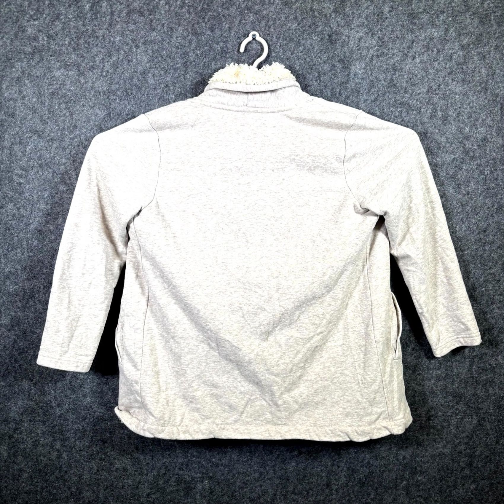 Vintage L.L.Bean Cardigan Women Small Petite Gray Sherpa Lined Open Front Cabincore Cozy Shirt Womens Petite Gray Sherpa Lined Open Front Cardigan Size S / US 4 / IT 40 - 2 Thumbnail