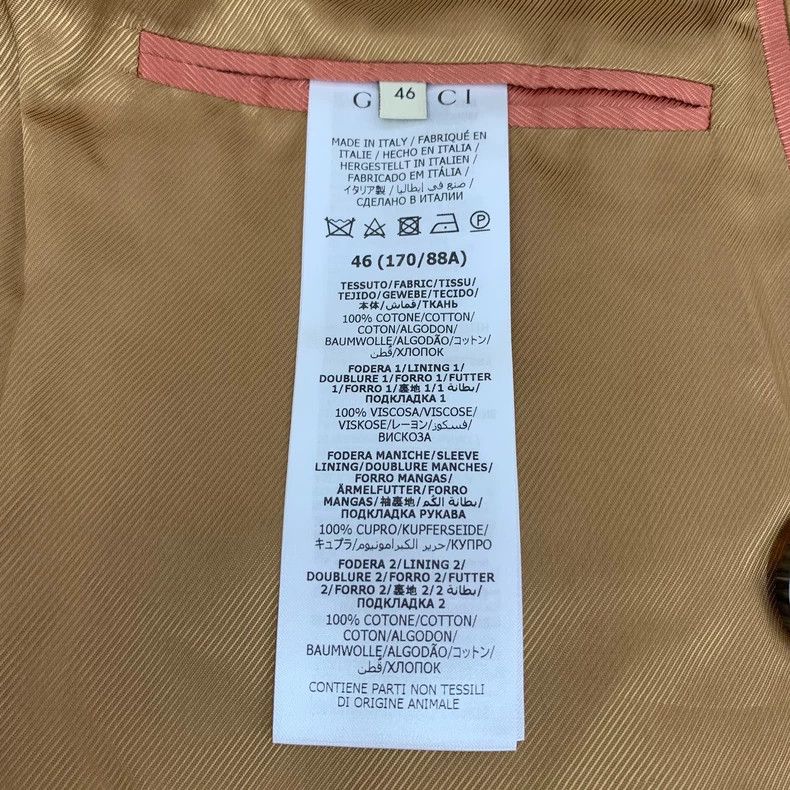 Gucci Gucci Brown cotton lapel double-breasted long-sleeved suit Size 46R - 7 Thumbnail