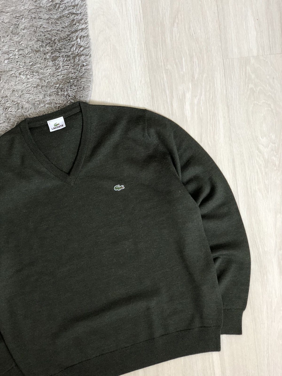Lacoste × Vintage Vintage Lacoste V Neck Wool Sweater Size US L / EU 52-54 / 3 - 2 Thumbnail