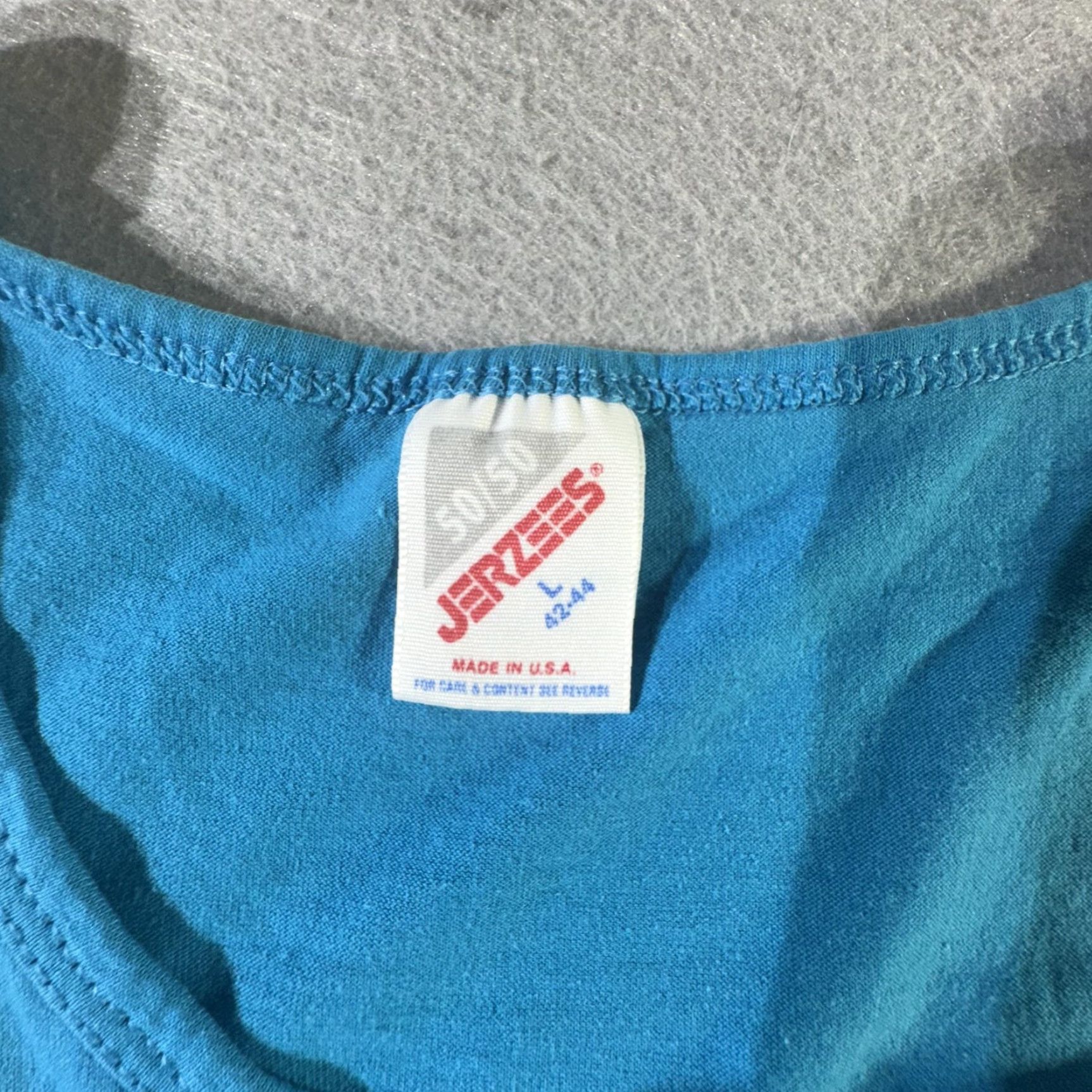 Jerzees VINTAGE Jerzees Tank Top Mens L Blue 50/50 Made USA Gym Muscle Shirt 80s 90s Size US L / EU 52-54 / 3 - 5 Thumbnail
