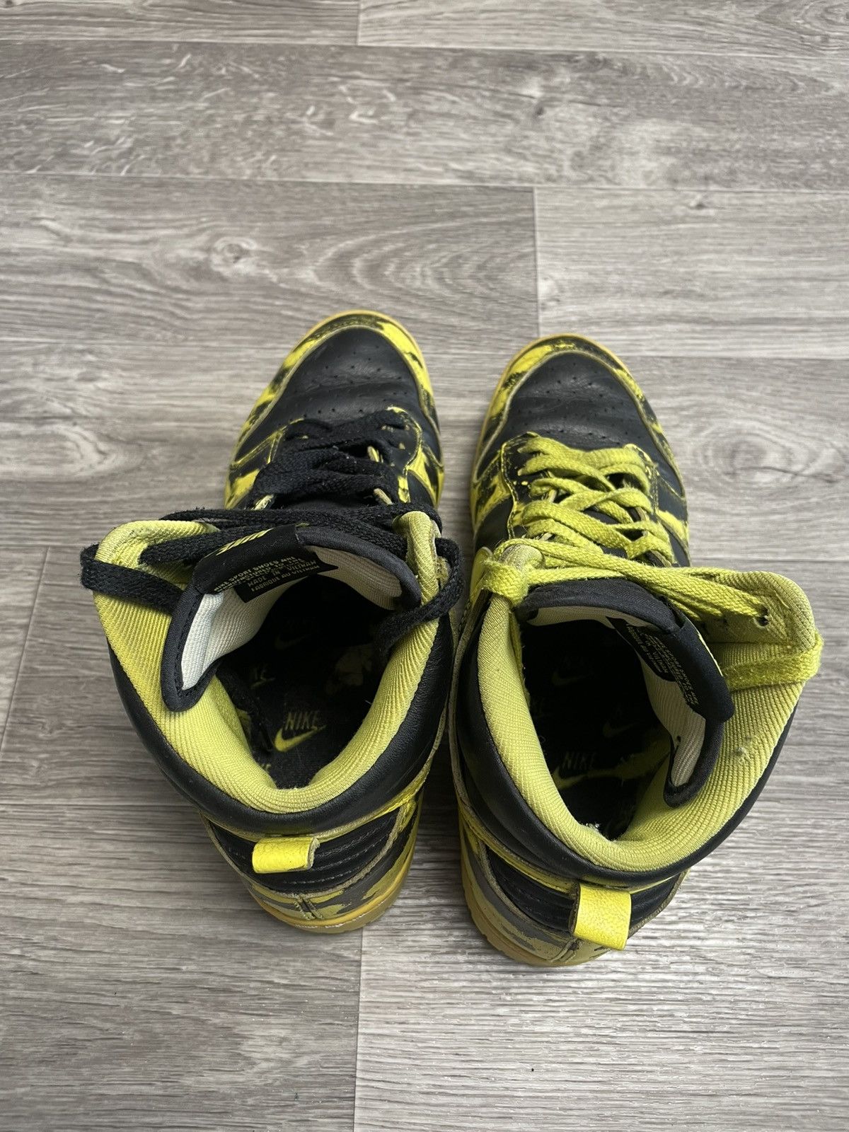 Nike Nike 5 Dunk High 1985 SP Yellow Acid Wash Sneaker Shoes Size US 10.5 / EU 43-44 - 9 Thumbnail