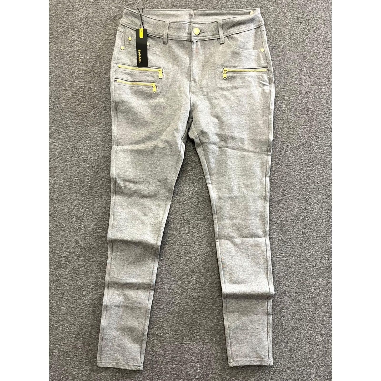 Vintage Bamans Women's Ultra Stretch Comfy Skinny Dress Pant M Office Ponte Pant Gray Dress Pant Skinny Slim Wear Women M Bamans Size 32" / US 10 / IT 46 - 2 Thumbnail