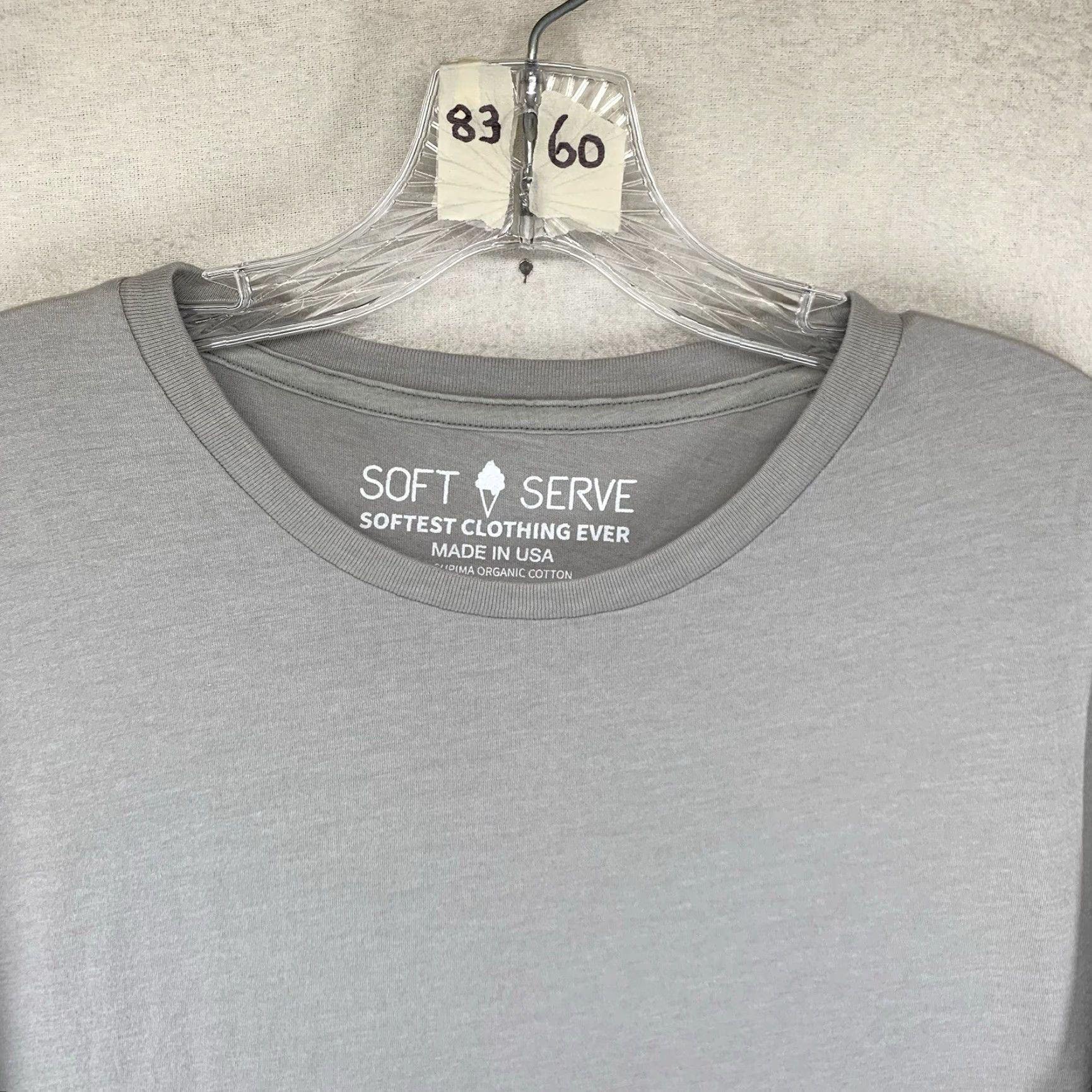 Vintage Soft Serve Gray Long Sleeve T-Shirt XL Organic Cotton Casual Top Womens Size XL / US 12-14 / IT 48-50 - 4 Thumbnail