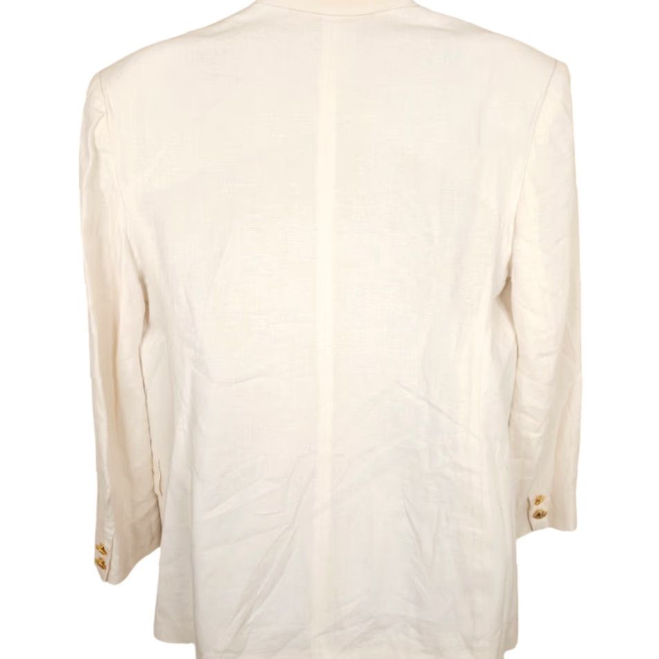 Vintage VINTAGE Rafaella Blazer Womens Size 14 White Double-Breasted 90s Navy NYK Line Shipping Company Theme Suit Jacket Size XL / US 12-14 / IT 48-50 - 5 Thumbnail
