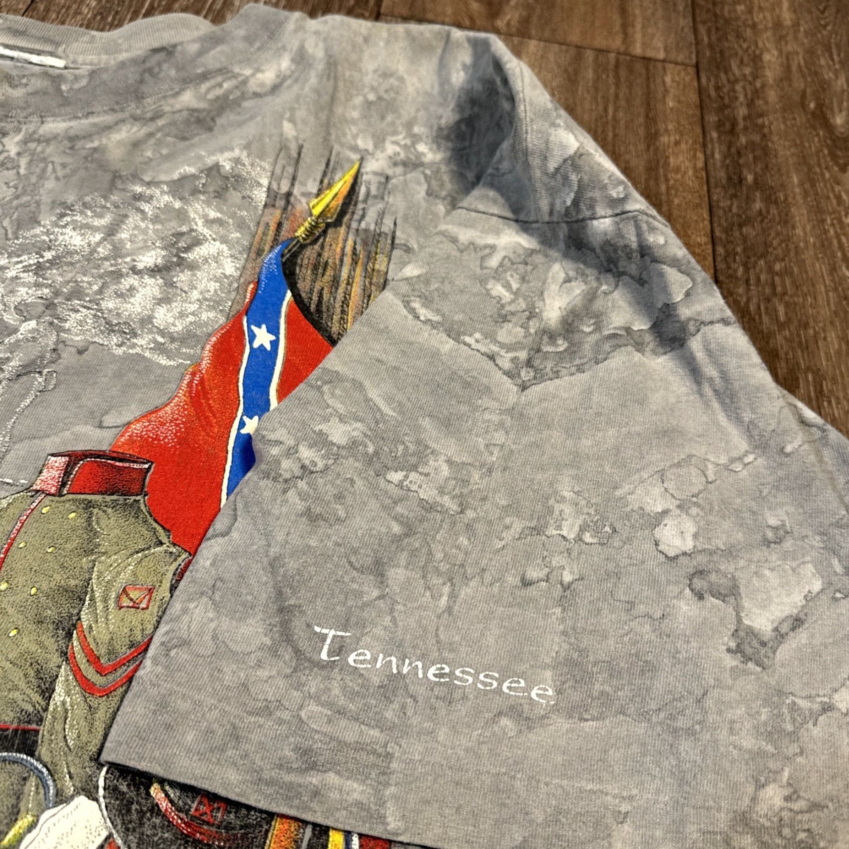 Vintage VINTAGE 90s Grey Tie-Dye T-Shirt Military Army History 2XL Men | Tie-Dye Shirt 90s Theme Size US XXL / EU 58 / 5 - 6 Thumbnail
