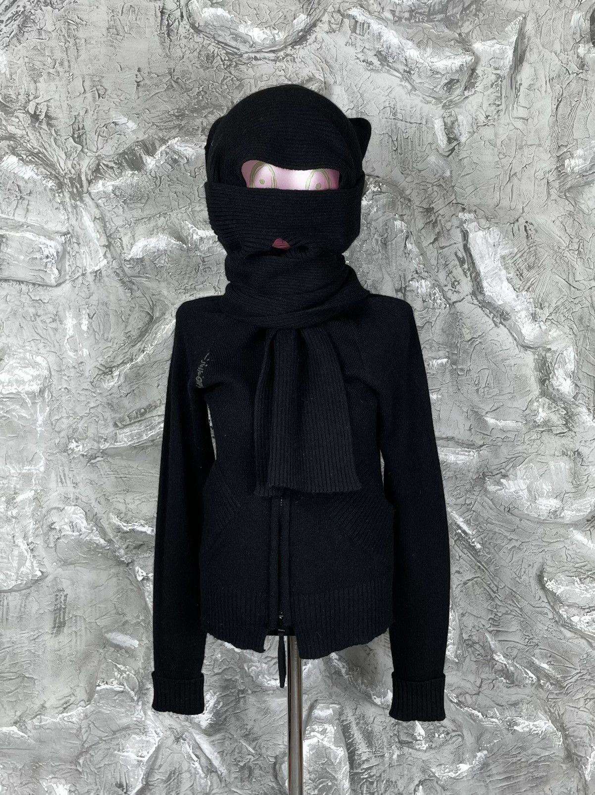 Japanese Brand Y2K Million Dollar Vintage Knit Zip Sweater Scarf Hoodie Size US S / EU 44-46 / 1 - 1 Thumbnail