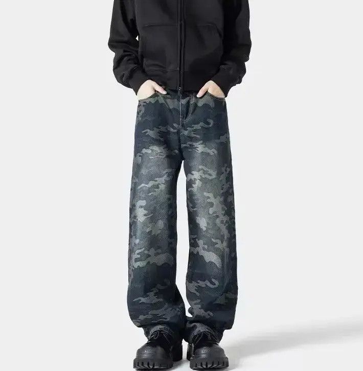 Japanese Brand Streetwear Camouflage Straight Hip Hop Jeans Pants Size US 32 / EU 48 - 2 Thumbnail