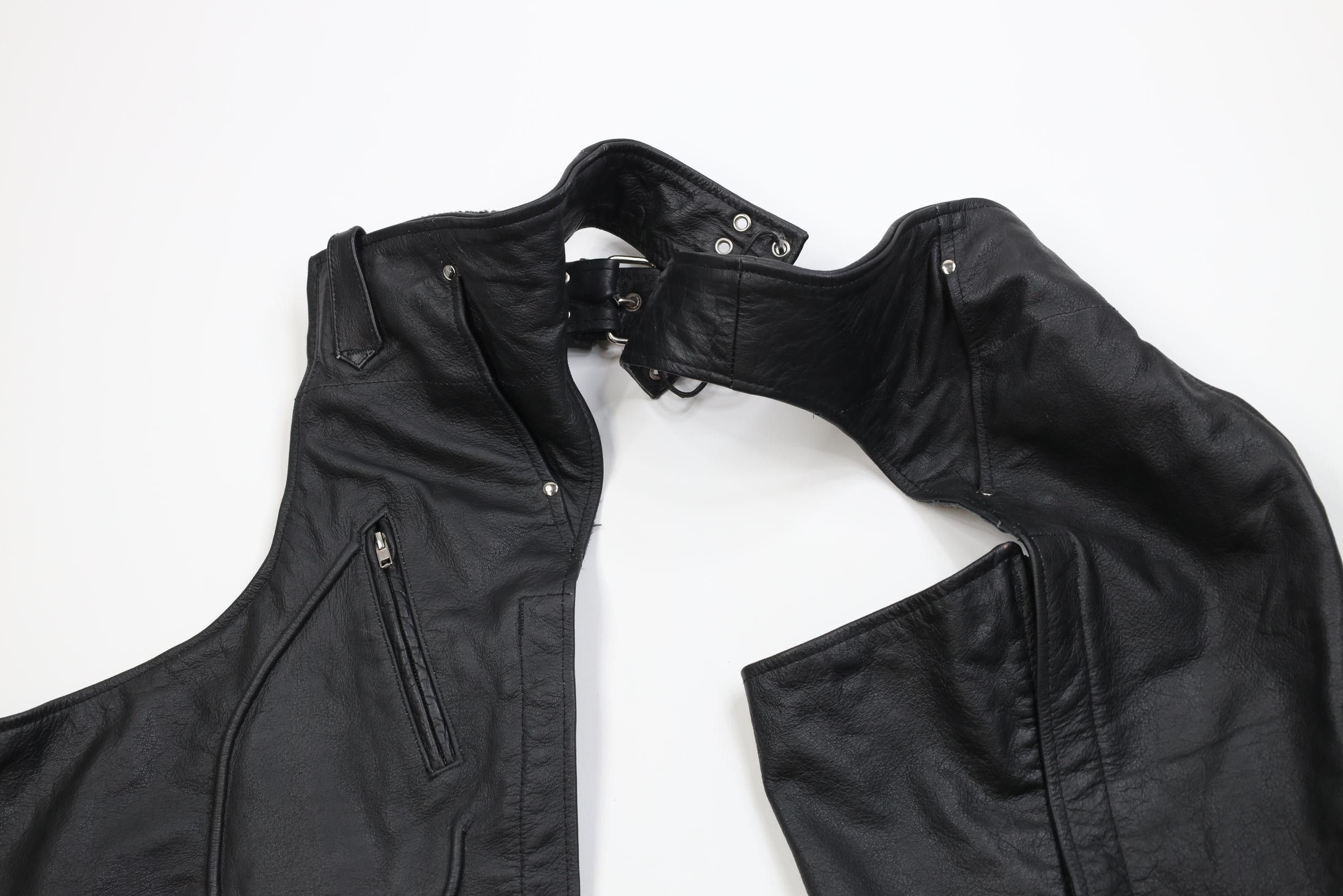 Vintage Vintage 90s Streetwear Leather Motorcycle Riding Chaps Pants Size US 44 / EU 60 - 9 Thumbnail