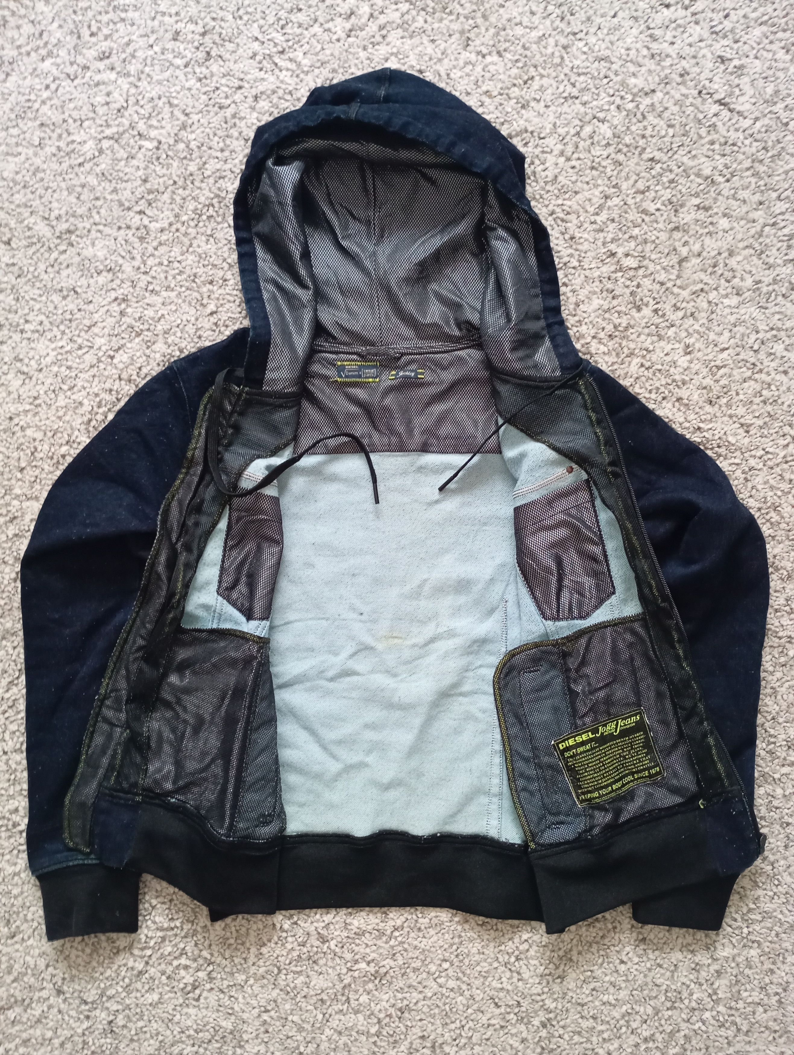 Diesel × Vintage Diesel Industry V Denim + Sweat Pants Light Hooded Jacket Size US M / EU 48-50 / 2 - 5 Thumbnail