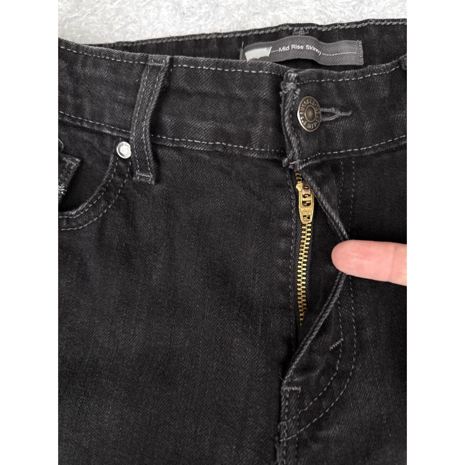 Levi's Levi's Black Charcoal Wash Mid Rise Skinny Jeans Womens 10 30x32 Denim Stretch 5-Pocket City Size 32" / US 10 / IT 46 - 5 Thumbnail