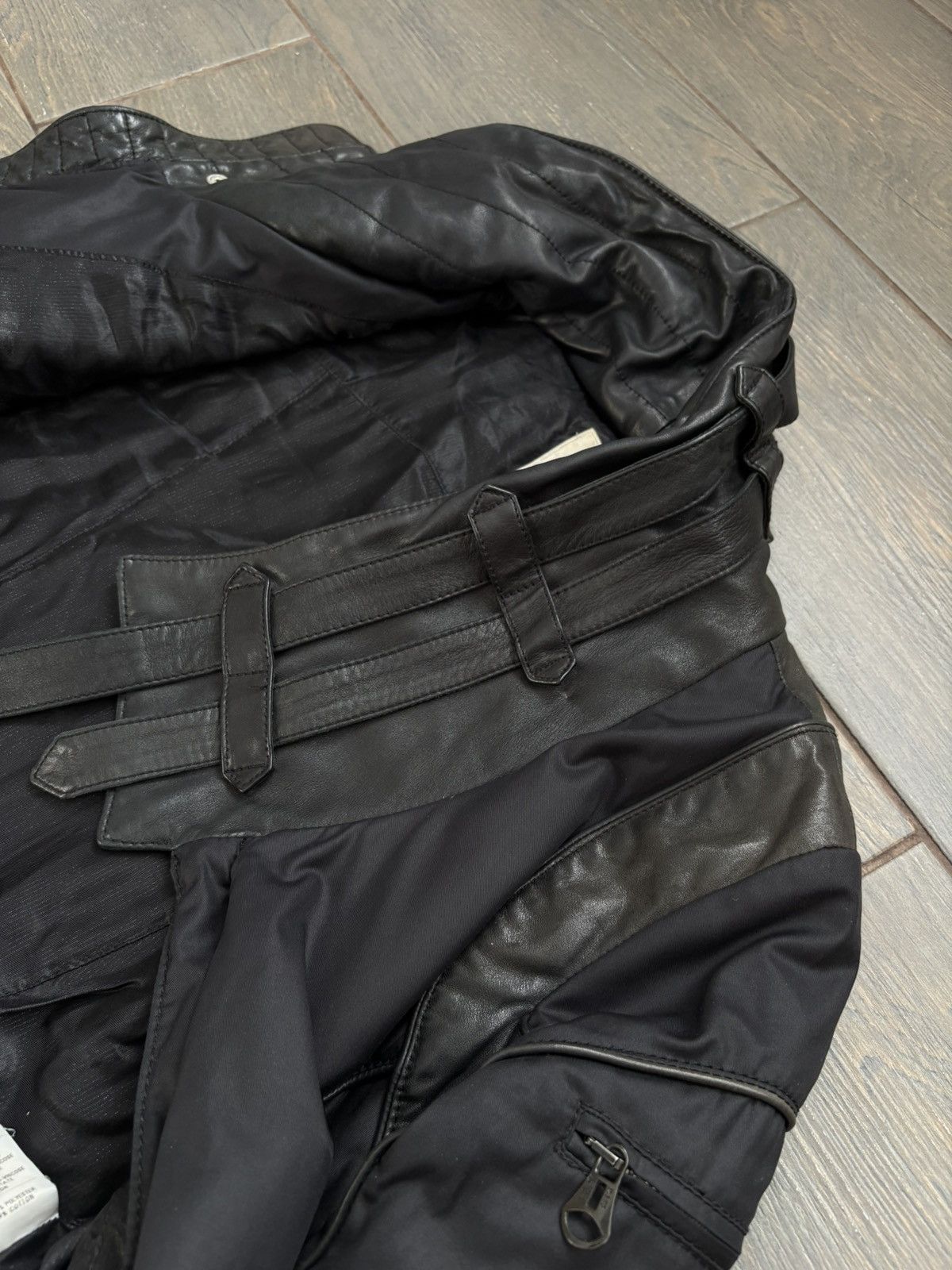 Diesel Rare Diesel Leather Belted Biker Avant Garde Jacket sz L Size L / US 10 / IT 46 - 16 Thumbnail
