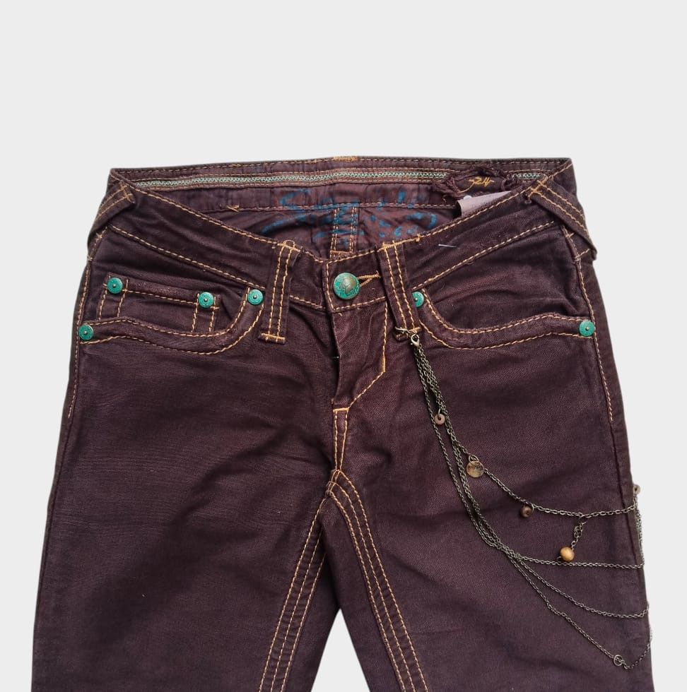 Le Grande Bleu (L.G.B.) Chekore contrast stitch flared jeans Size US 26 / EU 42 - 3 Thumbnail