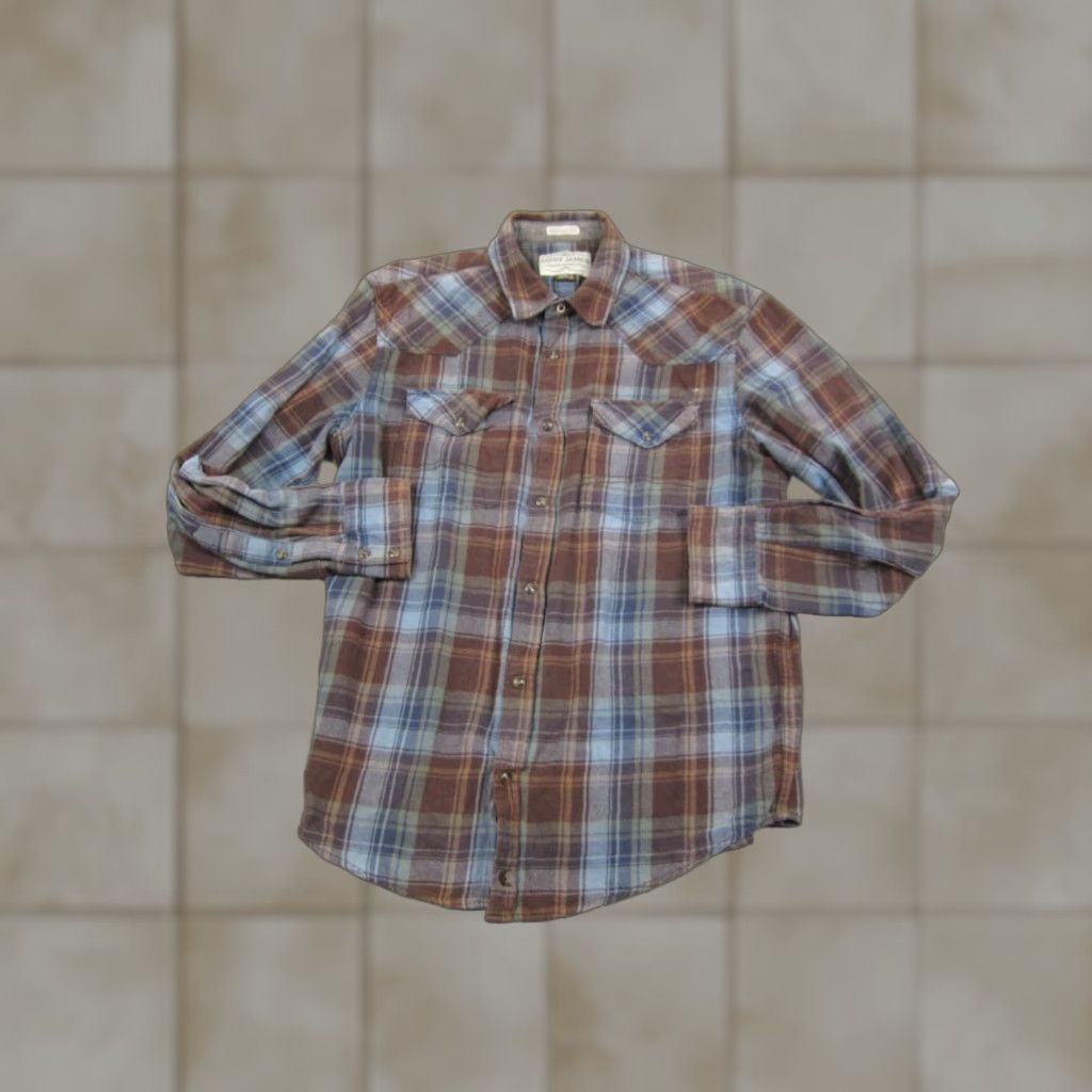 Cody James Cody James Shirt Mens S Brown Plaid Flannel Button-Up Western Pearl Snap Rodeo 90s Vintage? Size US S / EU 44-46 / 1 - 1 Thumbnail