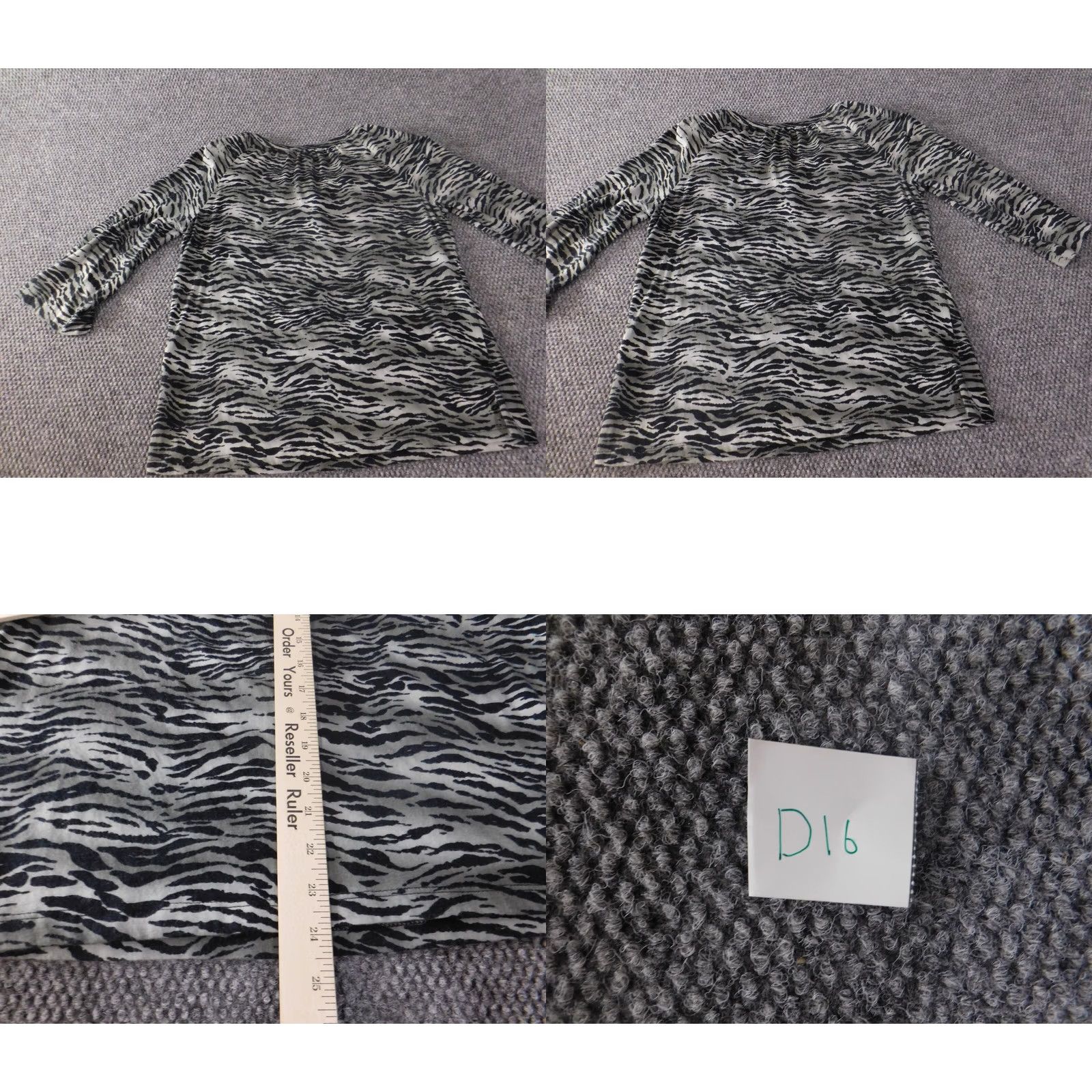 Jones New York Jones New York top Womens L Green pullover animal print Crew Neck Casual Blouse Basic Stretch Long Sleeve Cotton Modal Rayon vintage: No Size L / US 10 / IT 46 - 8 Thumbnail
