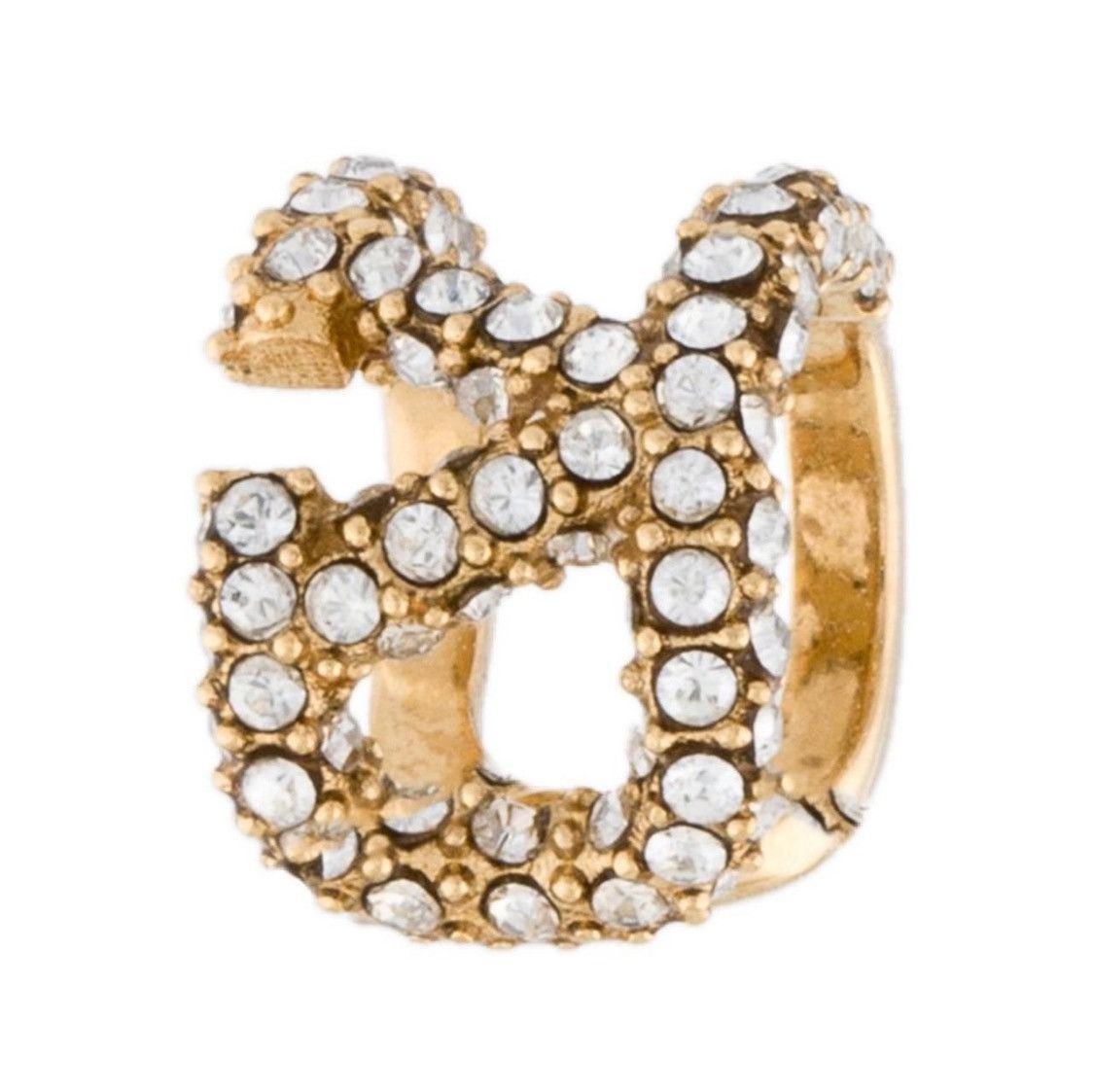 Valentino Valentino VLogo Crystal Rhinestone-Encrusted Ear Cuff Size ONE SIZE - 4 Thumbnail