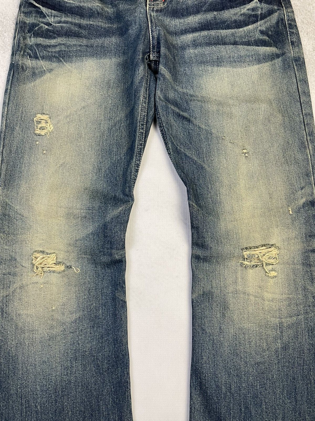 If Six Was Nine Y2k Old Army Mudwash Flare Clawmark Jeans Vkei Style Size US 32 / EU 48 - 3 Thumbnail