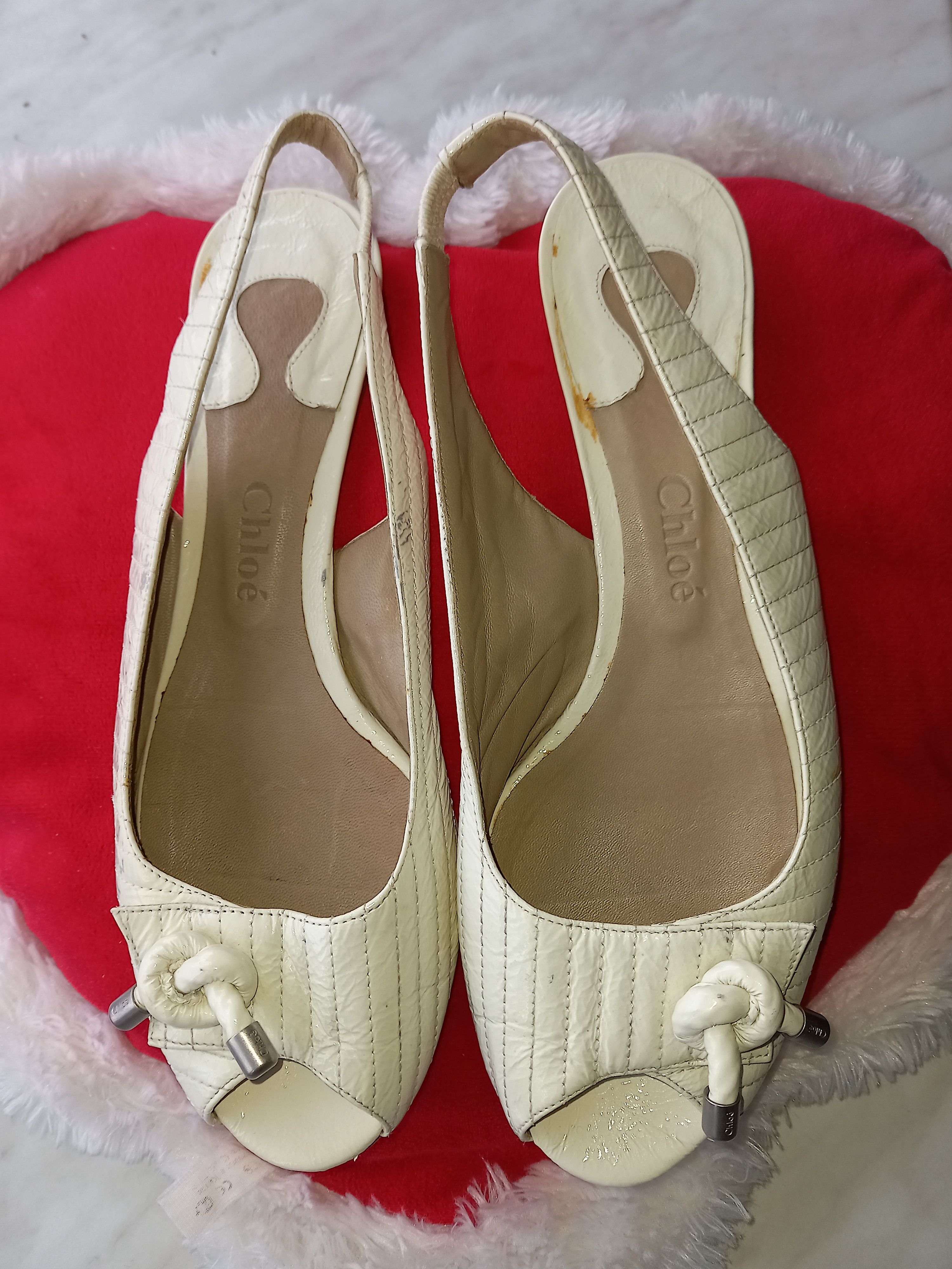 Chloe Chloe Vintage Sandals Ivory Italy - Size 39 Size US 9 / IT 39 - 1 Thumbnail