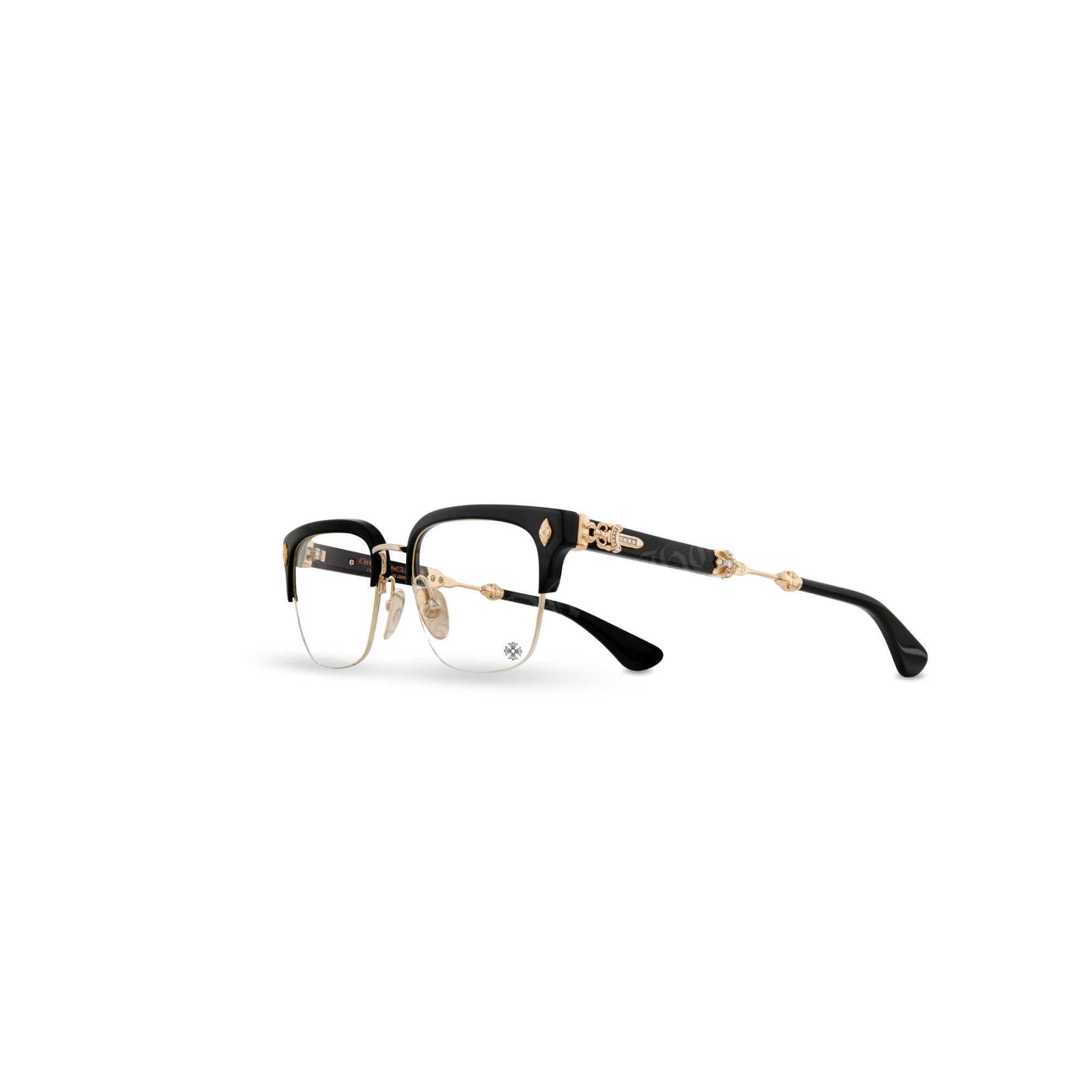 Chrome Hearts CHROME HEARTS EVAGILIST BLACK GOLD PLATED GLASSES Size ONE SIZE - 1 Thumbnail