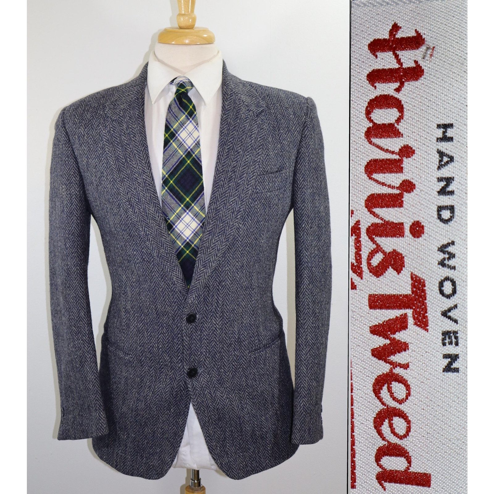 Harris Tweed 38R Vintage 1970s Ghiglino Genova 1893 Harris Tweed Blazer Size 38R - 1 Thumbnail