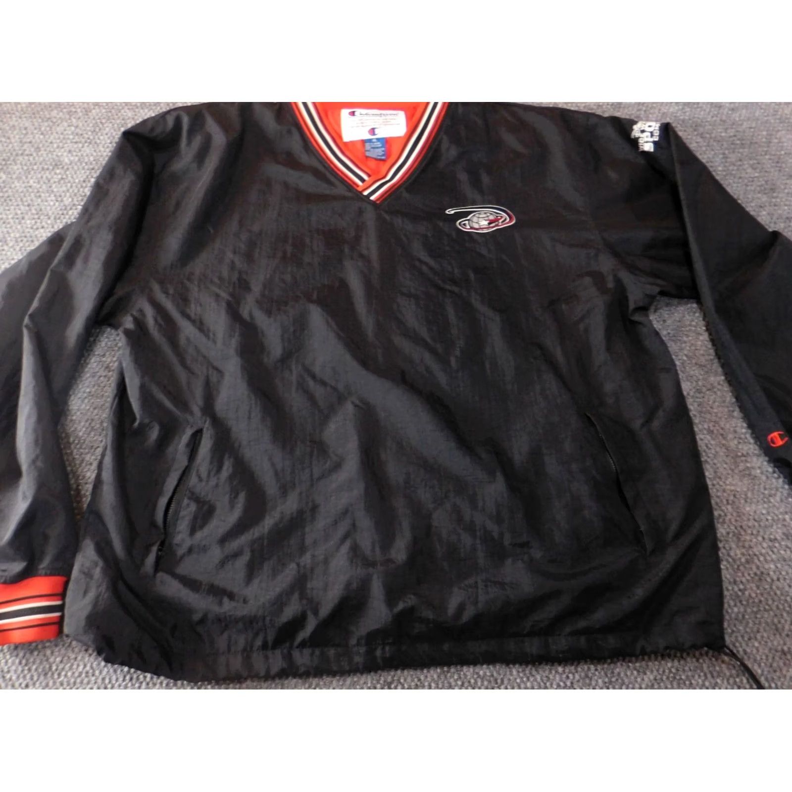 Champion VINTAGE Disney Sweatshirt XL Mens Zip Zip Black Polyester Knit Zipper Long Sleeve Pattern Solid 90s Y2K Champion Pullover Music Size US XL / EU 56 / 4 - 2 Thumbnail