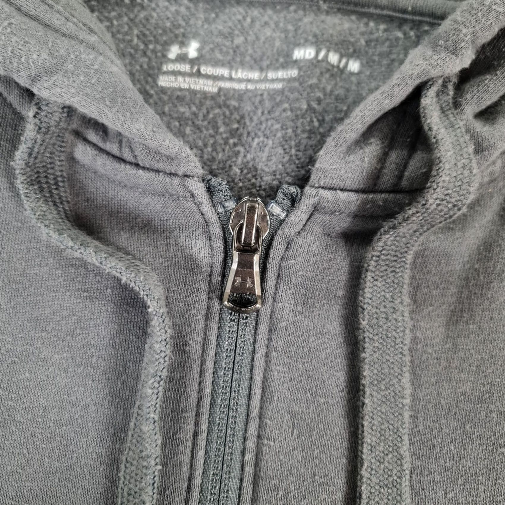 Under Armour Under Armour Mens Hoodie Full Zip Grey M Regular Cotton Fleece Rival 1357106 Size US M / EU 48-50 / 2 - 4 Thumbnail