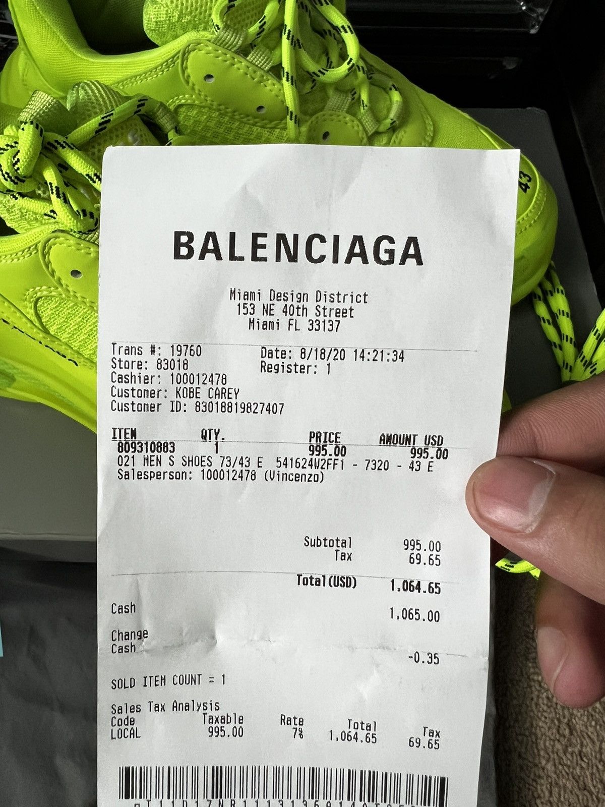 Balenciaga Balenciaga Triple S Lime Green Size US 10 / EU 43 - 2 Thumbnail