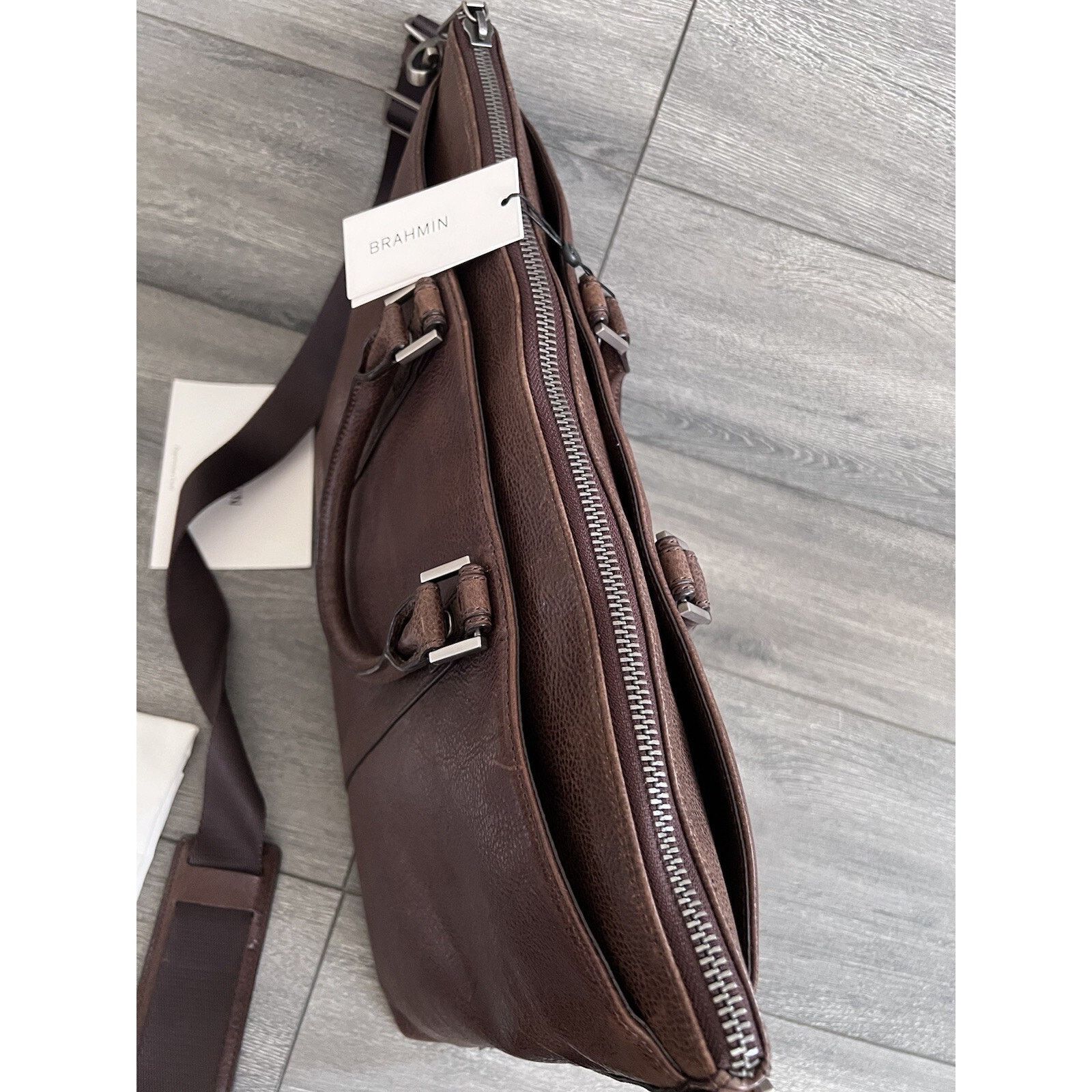 BRAHMIN Brahmin Beckett genuine leather men laptop bag B000514 Size 40 - 6 Thumbnail