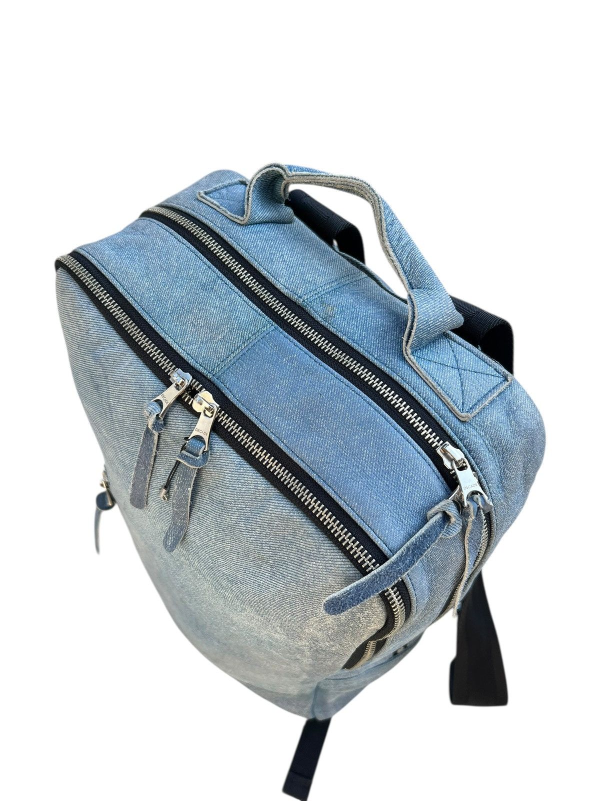Leather DECADE Japan Patina Leather Backpack Bag Denim Design Size ONE SIZE - 18 Thumbnail