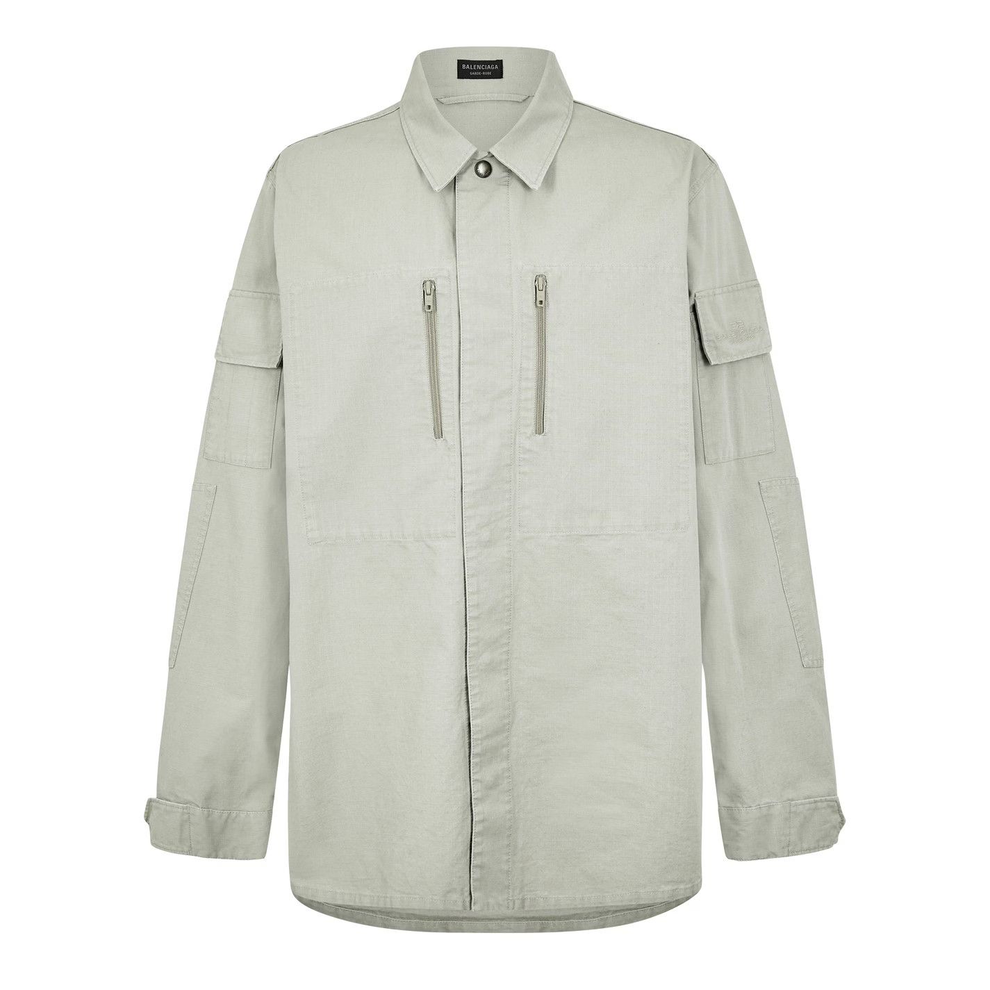 Balenciaga o1g2r1mq0226 Military Long Sleeve Shirt In Beige Size US L / EU 52-54 / 3 - 1 Thumbnail