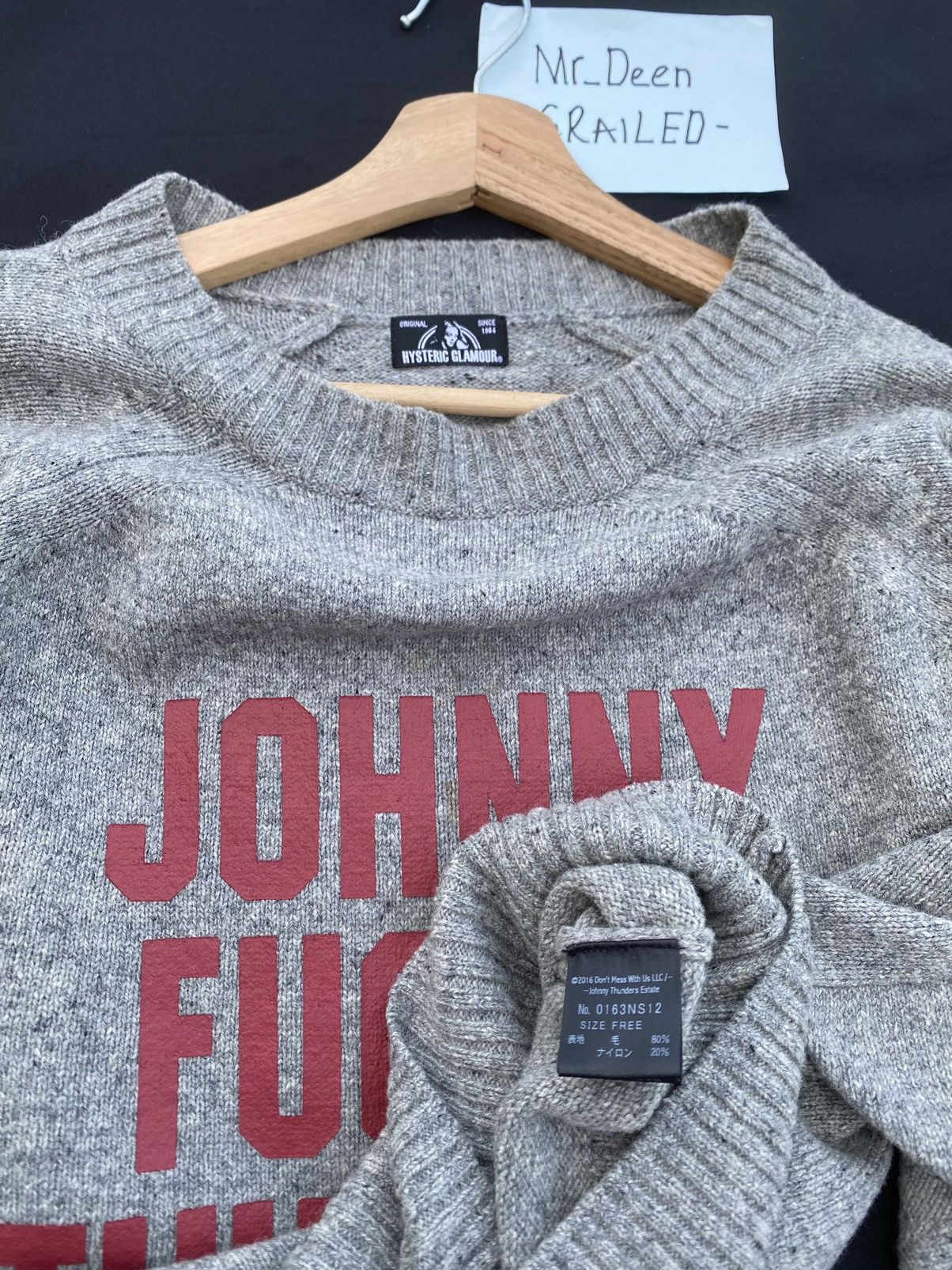 Hysteric Glamour Rare Hysteric Glamour Johny Fucking Thunder Wool Sweater Size US M / EU 48-50 / 2 - 11 Thumbnail