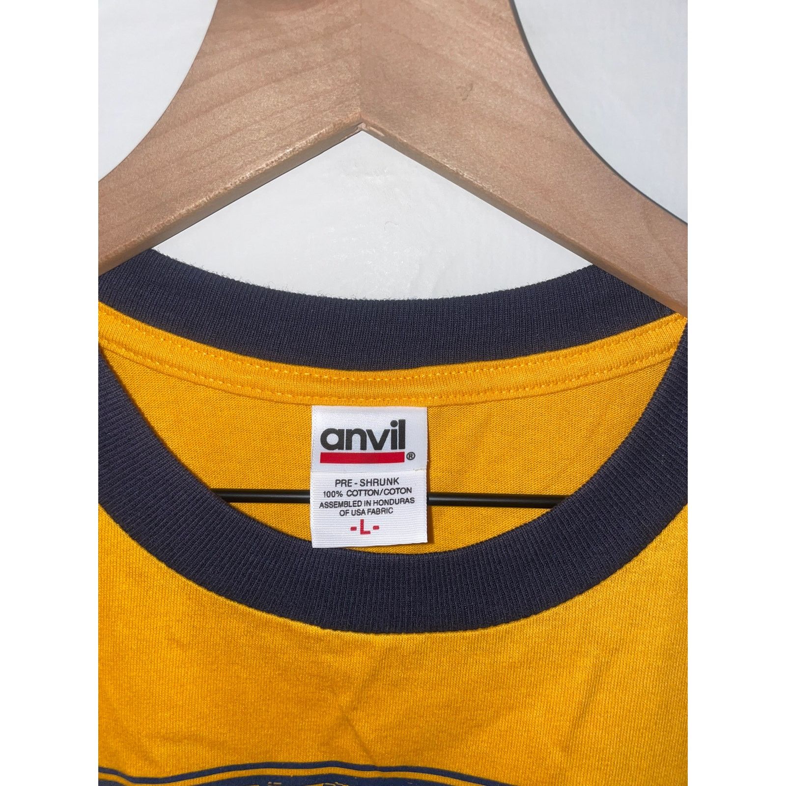 Anvil Vintage Estes Park Rocky Mountain yellow Ringer Shirt VTG L Size US L / EU 52-54 / 3 - 7 Thumbnail