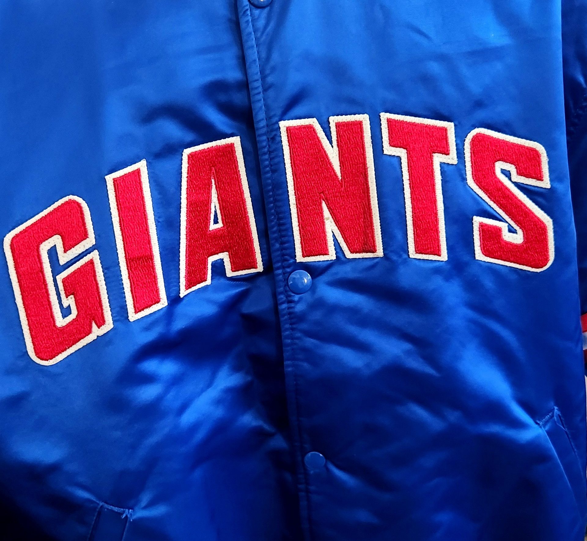 NFL × Starter × Vintage Starter True Vintage 80's New York Giants NFL Satin Football Size US XL / EU 56 / 4 - 6 Thumbnail