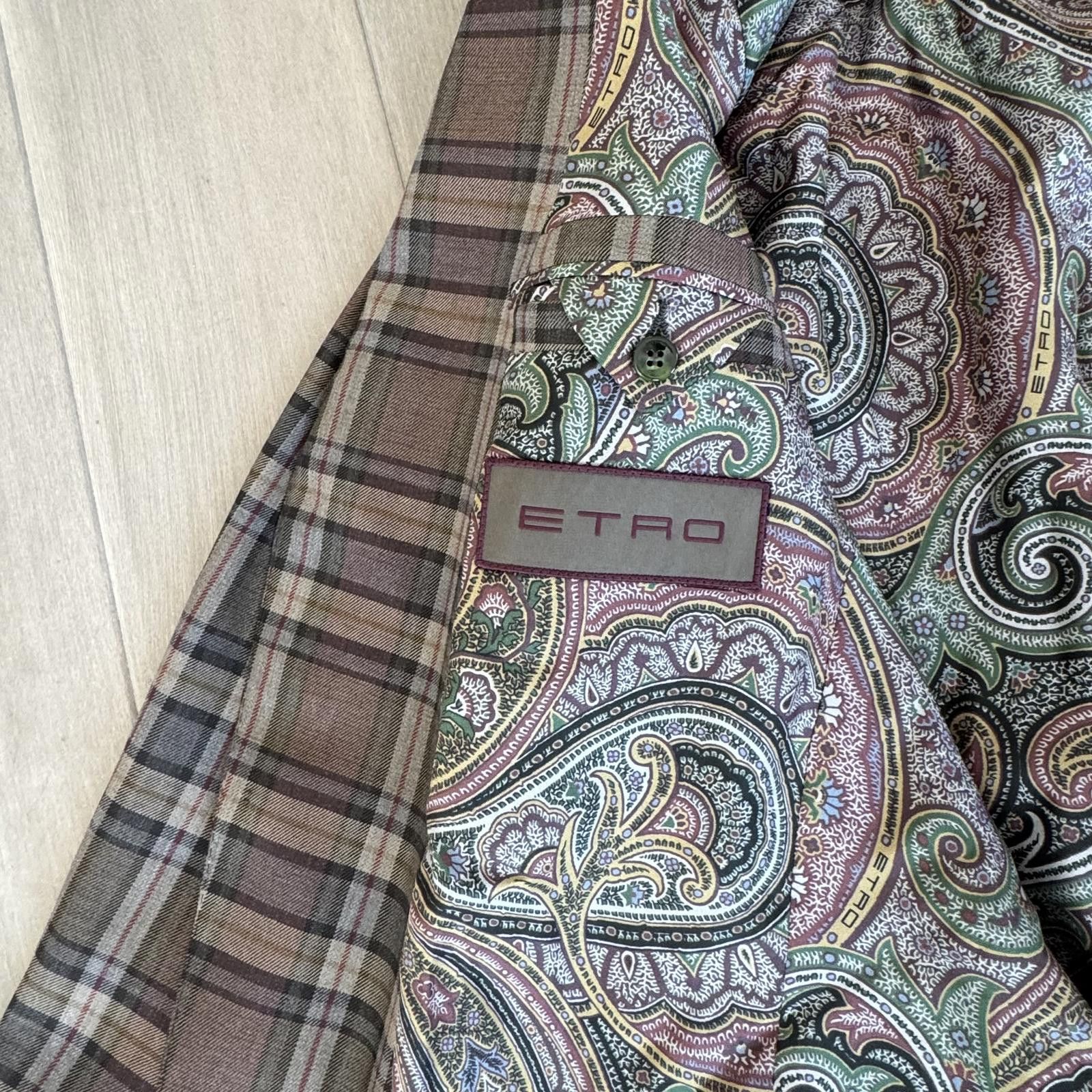 Etro Etro 54 Men's Wool Plaid Blazer | Paisley Lining Size 44R - 2 Thumbnail