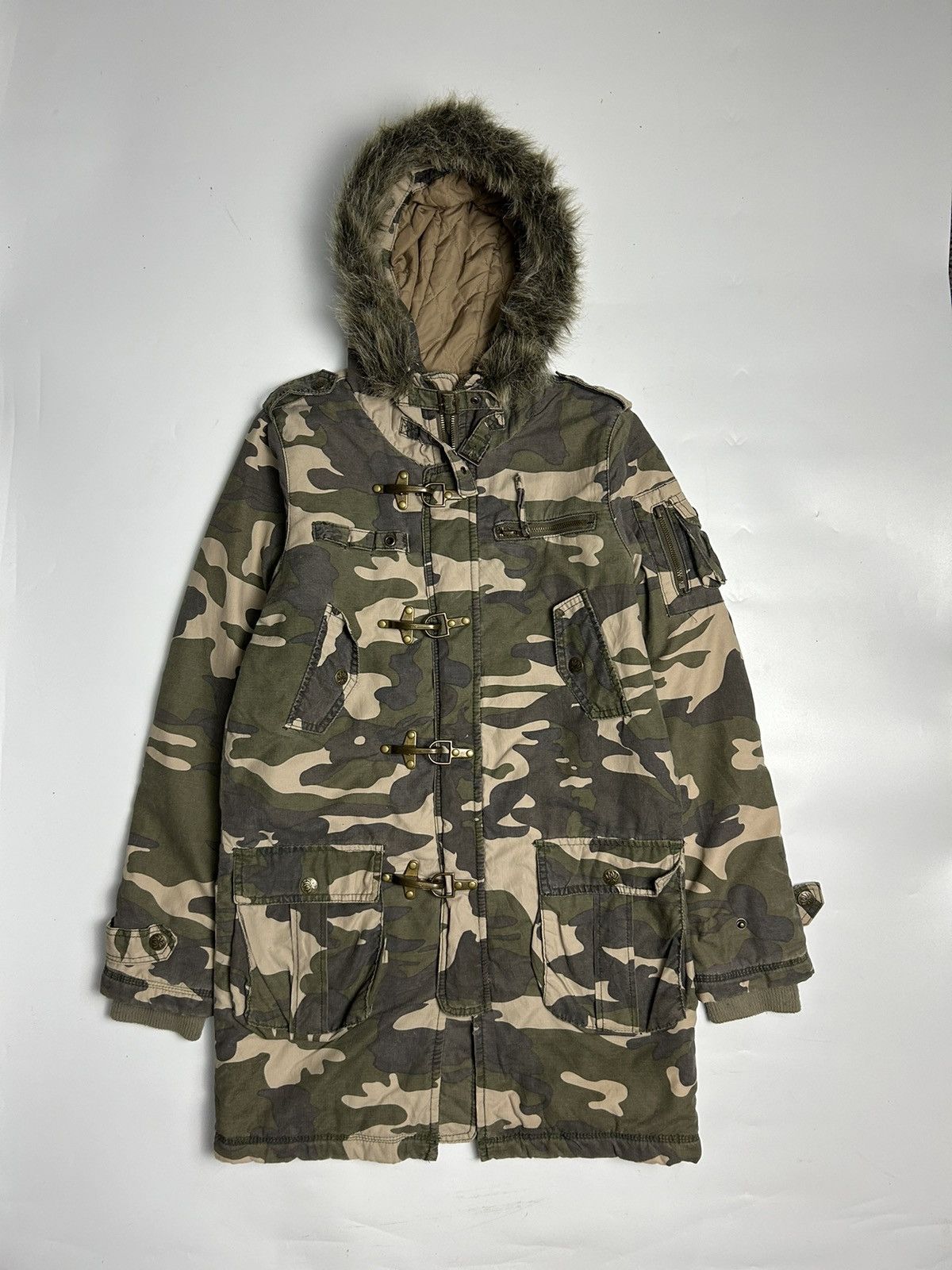 Beauty Beast × If Six Was Nine × Japanese Brand UPPER FREAK FAUX FUR HOODIE MULTI POCKET CAMO JACKET Size M / US 6-8 / IT 42-44 - 1 Thumbnail