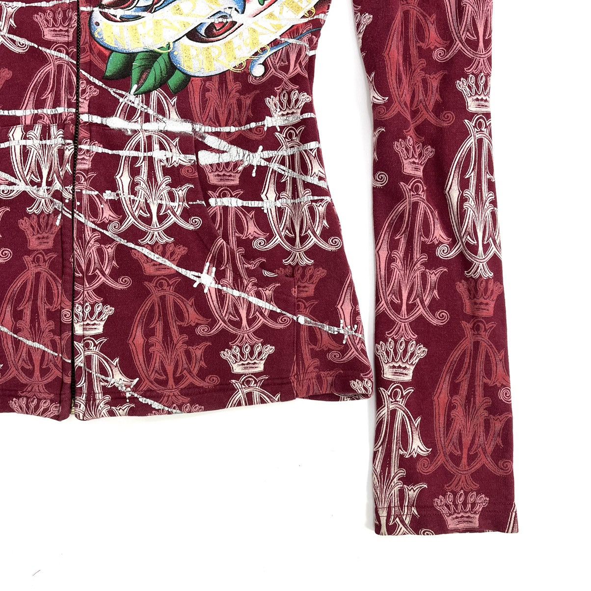Christian Audigier × Ed Hardy × Vintage Christian Audigier Ed Hardy Full Print Women Zip Hoodie Size S / US 4 / IT 40 - 11 Thumbnail