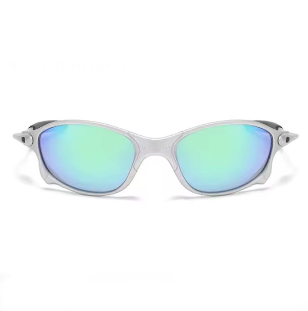 Other CRIXALIS Y2K Green Mirror Rectangle Sunglasses Men UV400 Size ONE SIZE - 3 Thumbnail