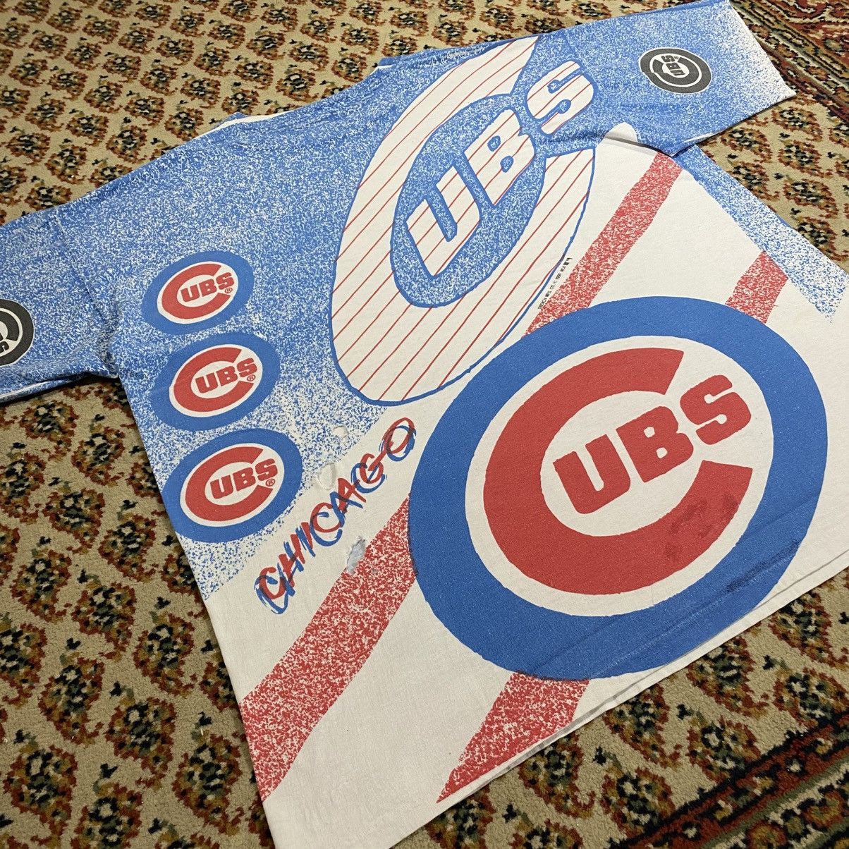 MLB × Vintage Vintage 1991 Chicago Cubs Full Print Tshirt Size US XL / EU 56 / 4 - 10 Thumbnail