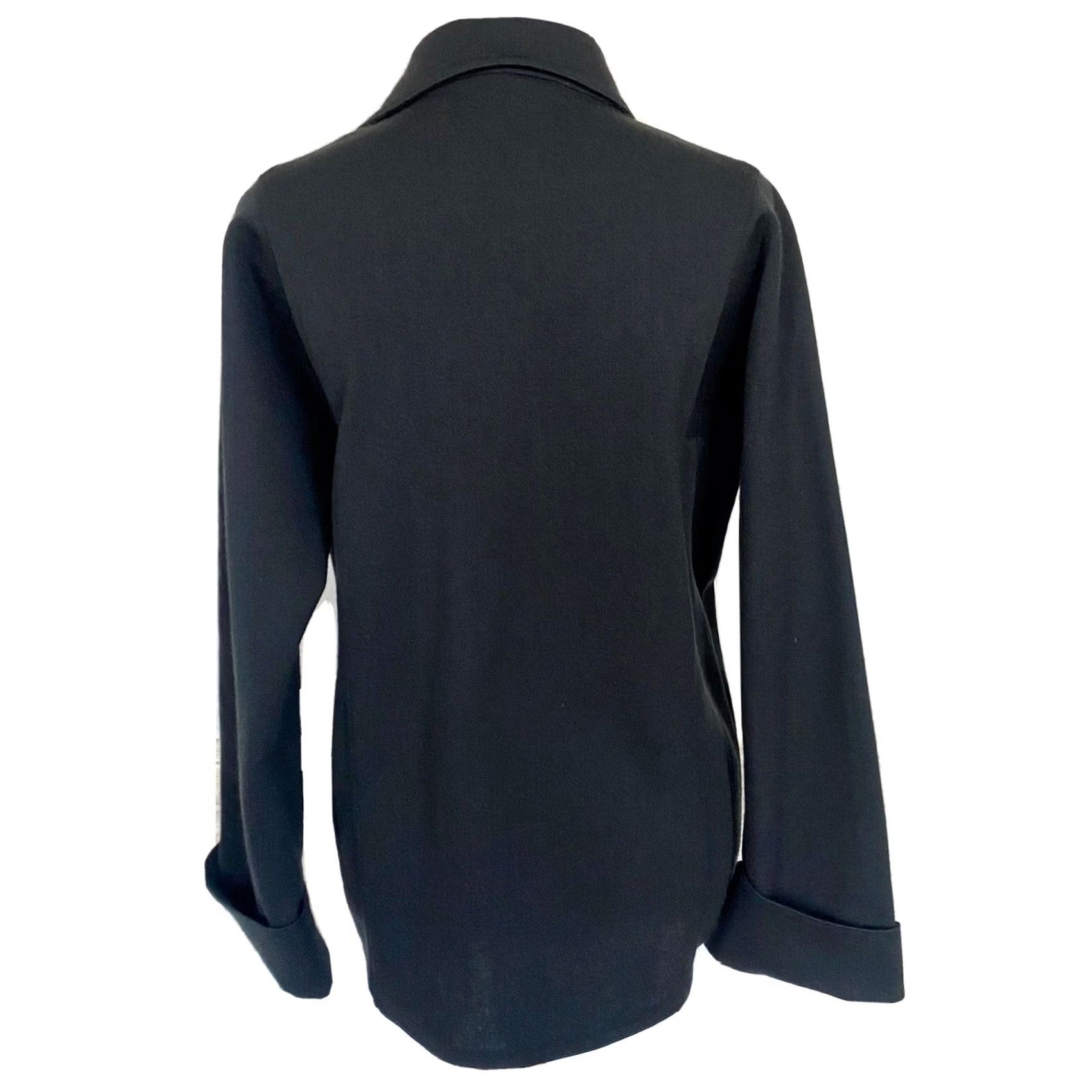 Vintage VINTAGE Ms Doris of California Blazer Jacket Women's Plus Size 13 Black Front Button Polyester 20.5" Chest 27" Length 24" Sleeve Mens Girls Size XL / US 12-14 / IT 48-50 - 4 Thumbnail