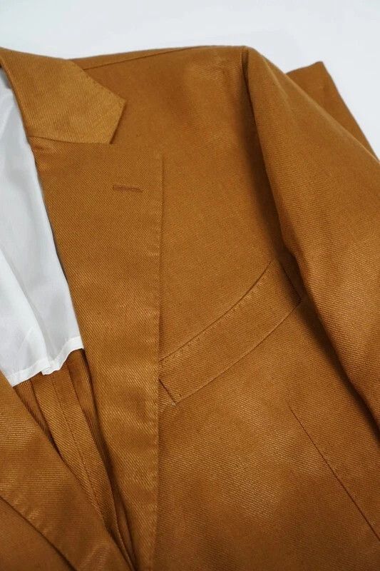Suitsupply Men Suitsupply Blazer La Spalla Orange 100% Linen 98 UK/U40L Size 40L - 4 Thumbnail