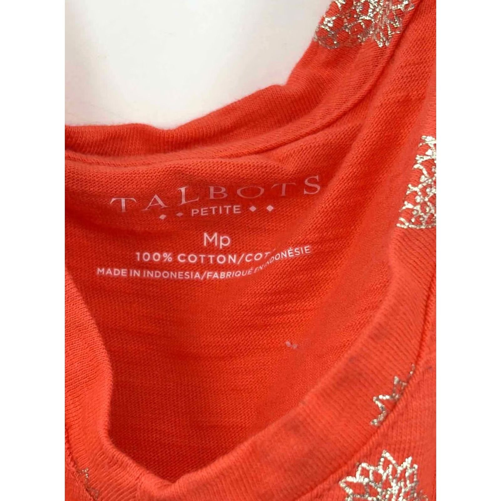 Talbots Talbots Orange T-shirt Medium Petite Size M / US 6-8 / IT 42-44 - 3 Thumbnail