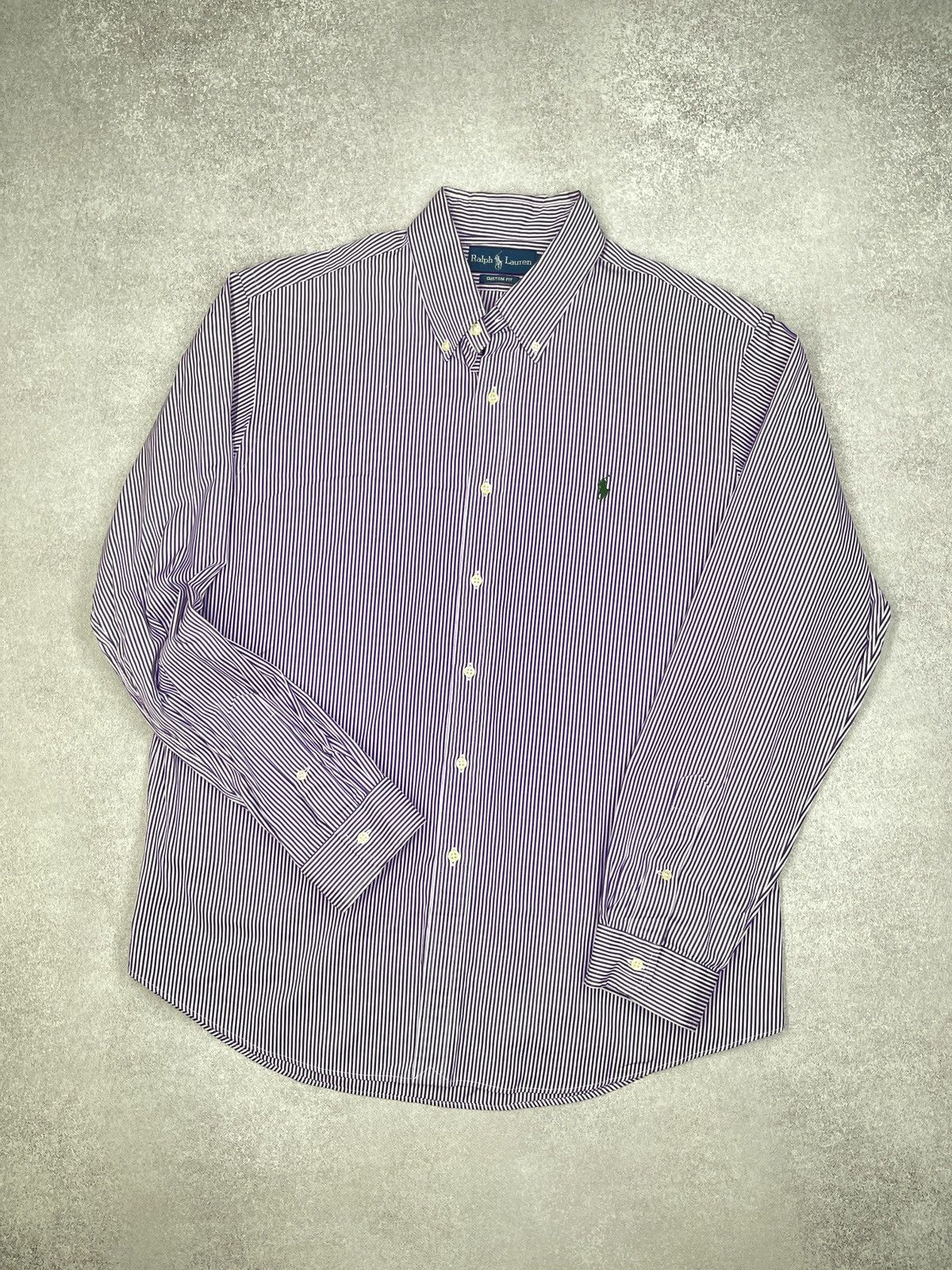 Polo Ralph Lauren Vintage Polo Ralph Lauren Striped Shirt Purple Y2K Rugby RRL Size US XL / EU 56 / 4 - 2 Thumbnail