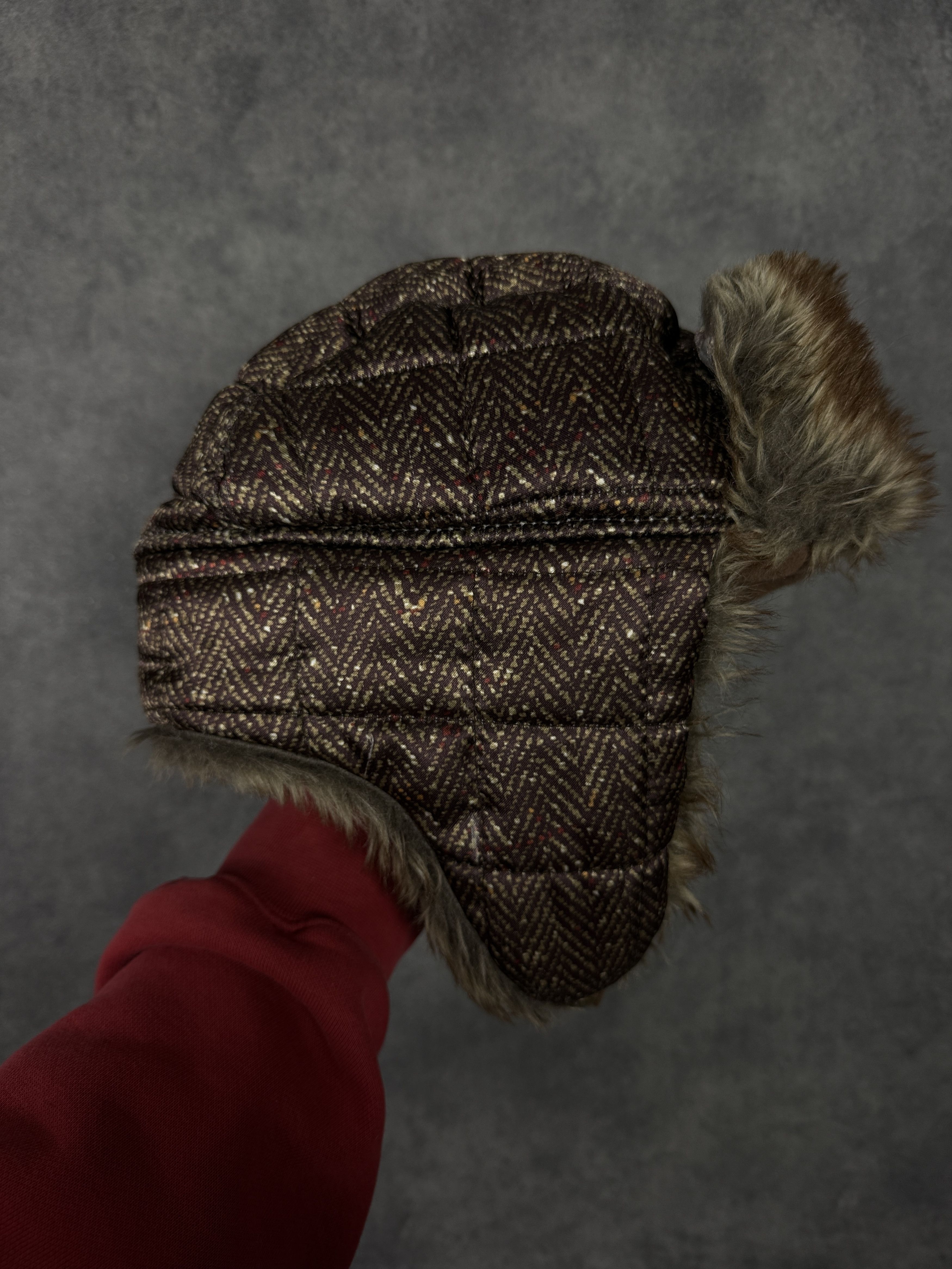 Puma Insulated Russian hat with fur ear flaps brown mini logo Size ONE SIZE - 3 Thumbnail