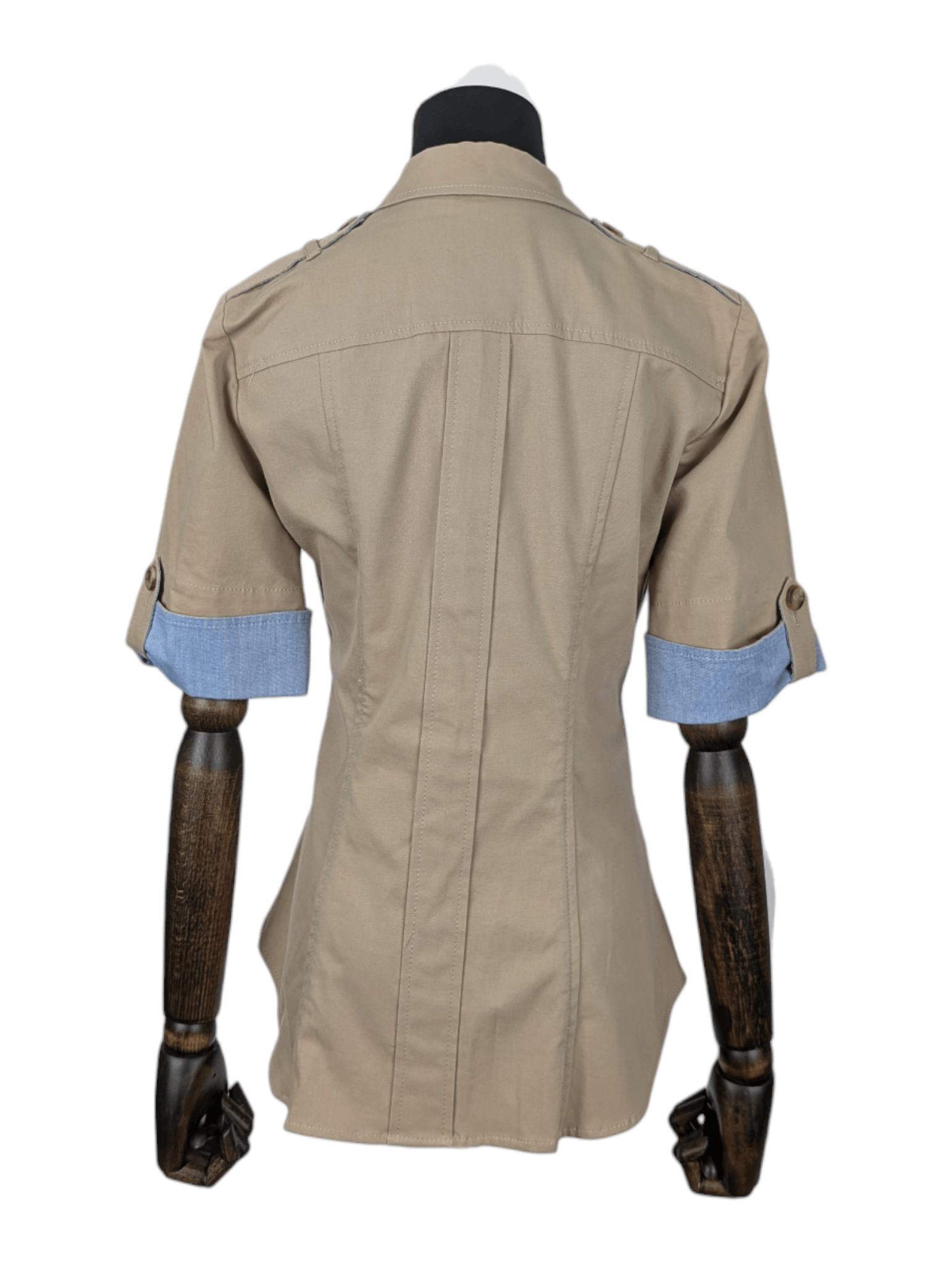 Dolce & Gabbana Beige Double Breasted Short Sleeve Shirt Jacket Size XS / US 0-2 / IT 36-38 - 2 Thumbnail