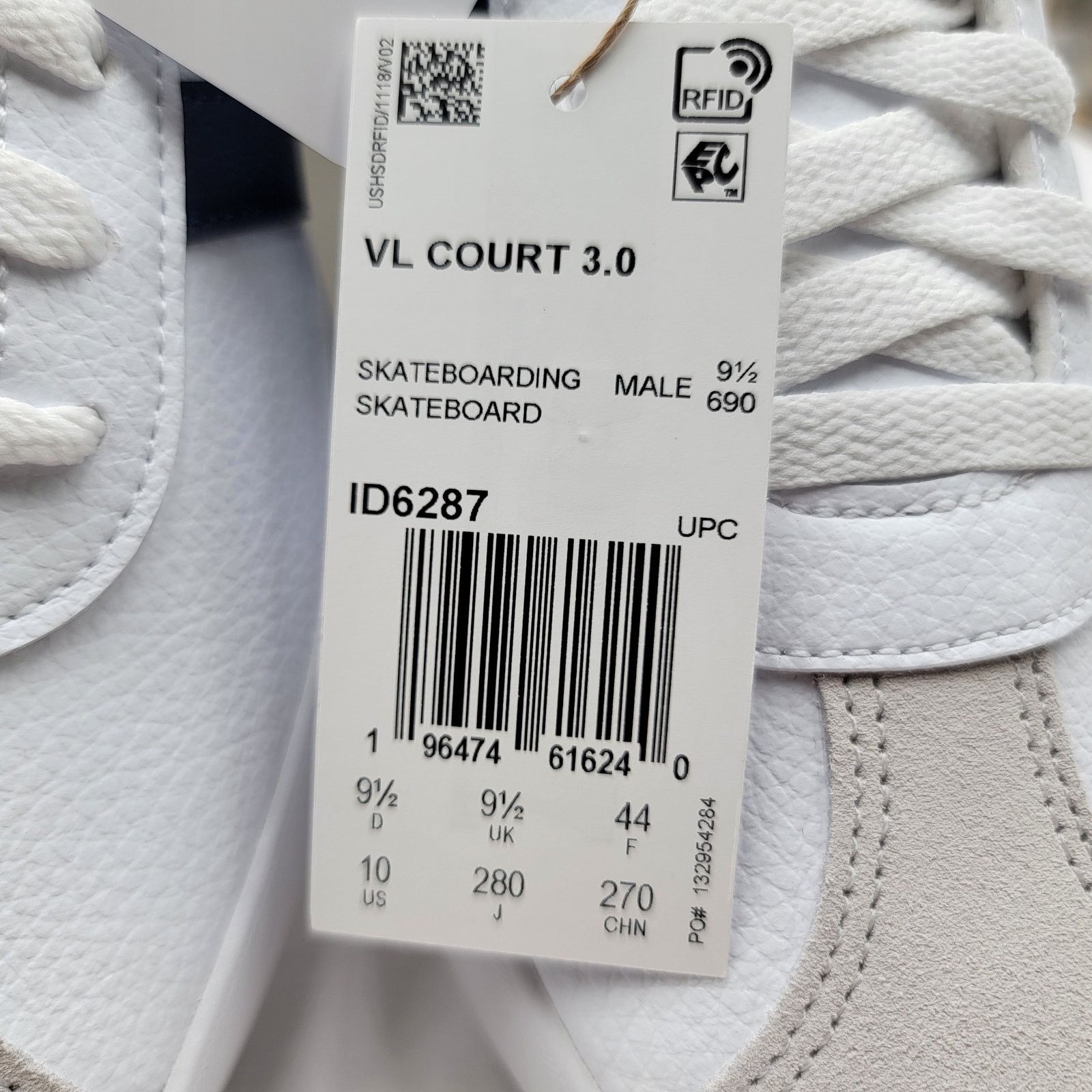 Adidas Adidas VL Court 3.0 White Dark Blue - Size 10 - New! Size US 10 / EU 43 - 7 Thumbnail