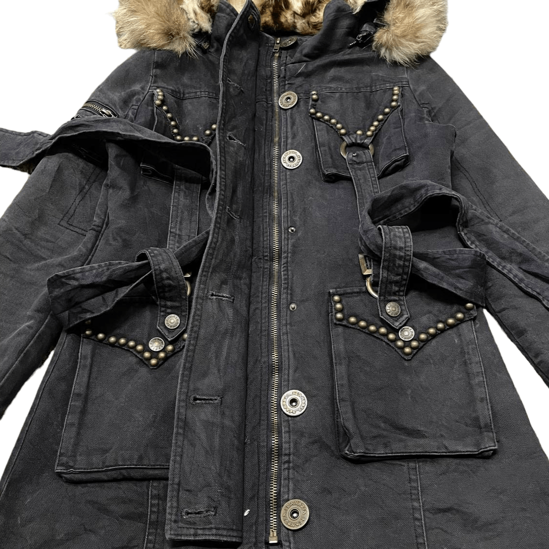If Six Was Nine × Le Grande Bleu (L.G.B.) Vintage D.I.A Fur Racoon Parka Jacket Detachable Hood Size S / US 4 / IT 40 - 11 Thumbnail