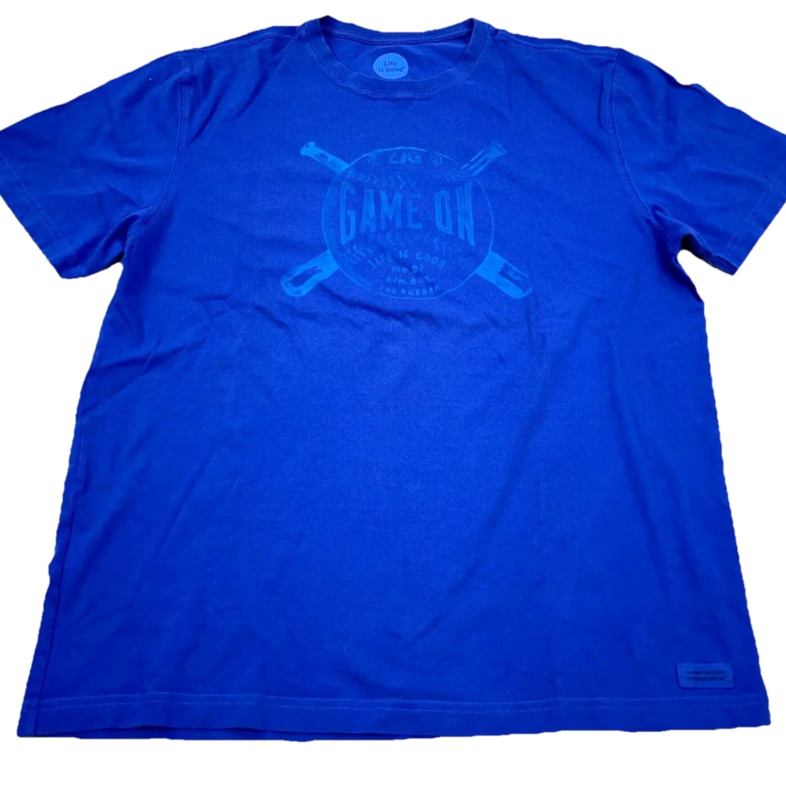 Life is Good Life Is Good Shirt Men L Blue Short Sleeve Baseball Tee Game On Retro Royal Classic Fit Size US L / EU 52-54 / 3 - 2 Thumbnail