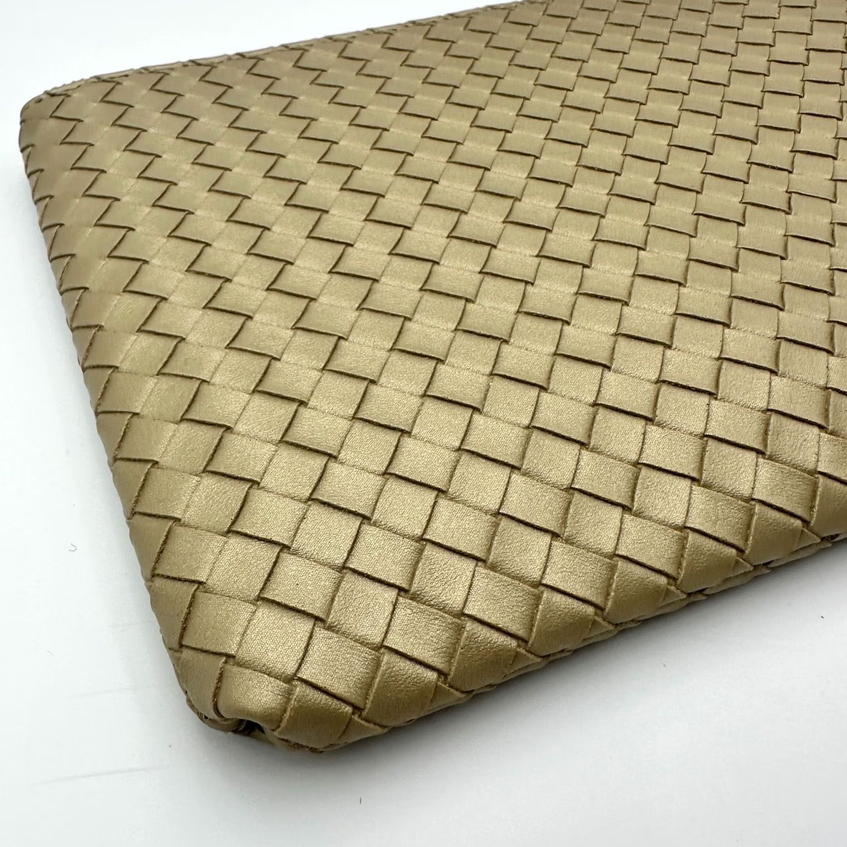 Vintage Virginia Wolf Pouch Metallic Gold Mimi Woven Faux Leather Clutch Tassel Chain Women Small Size ONE SIZE - 6 Thumbnail