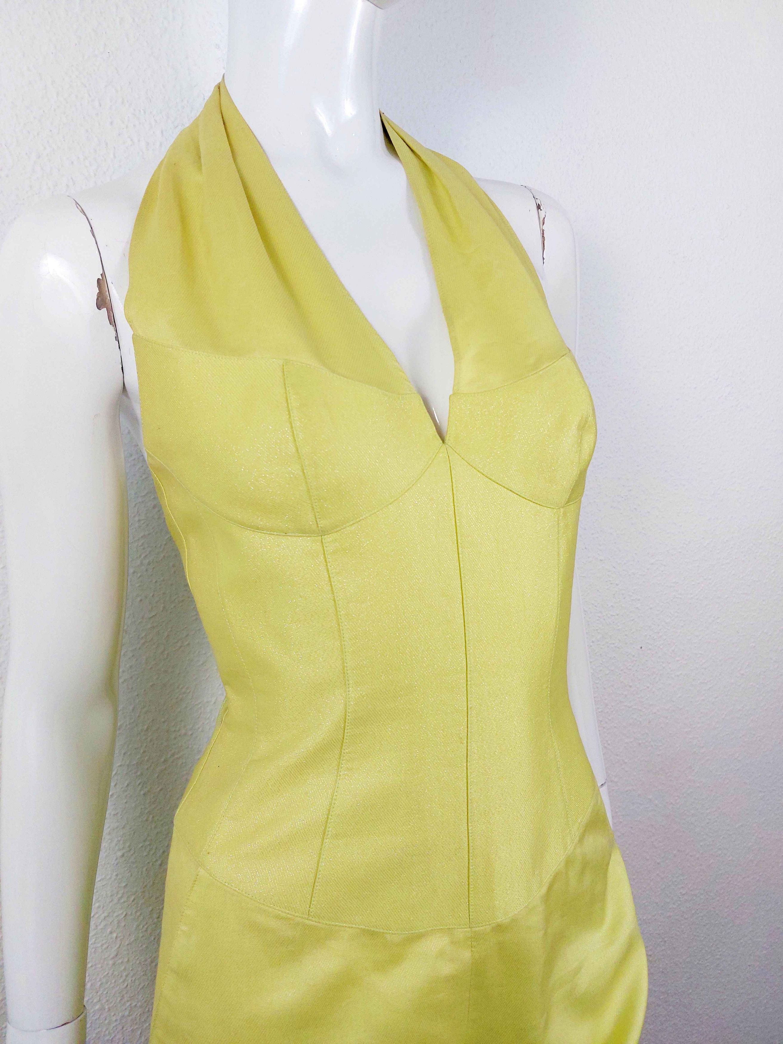 Thierry Mugler Thierry Mugler Couture 1990S Metallic Corset Jumpsuit Gown Size XS / US 0-2 / IT 36-38 - 6 Thumbnail